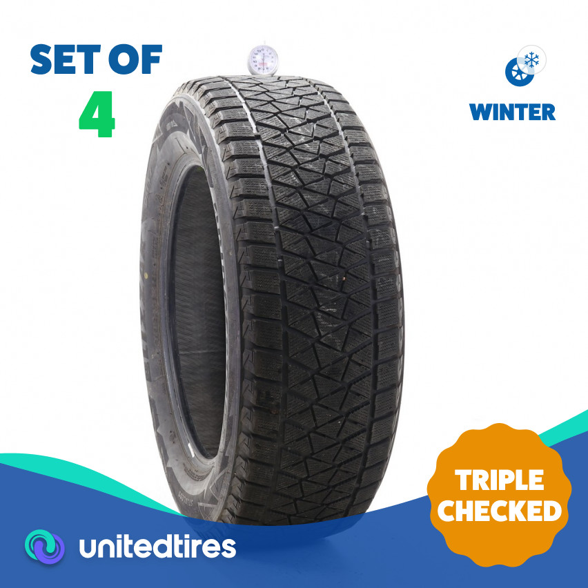 Set of (4) Used 245/60R18 Bridgestone Blizzak DM-V2 105S – 7-9/32 (1AAGO)