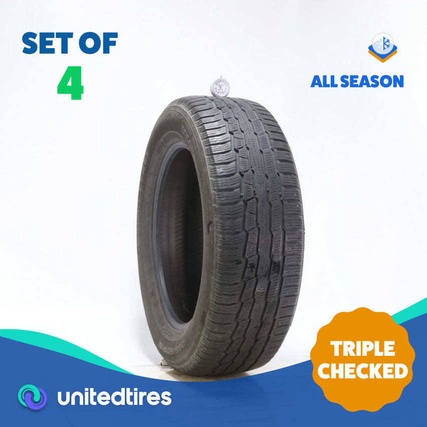 Set of (4) Used 235/60R18 Nokian Encompass AW01 107V – 5.5-7/32