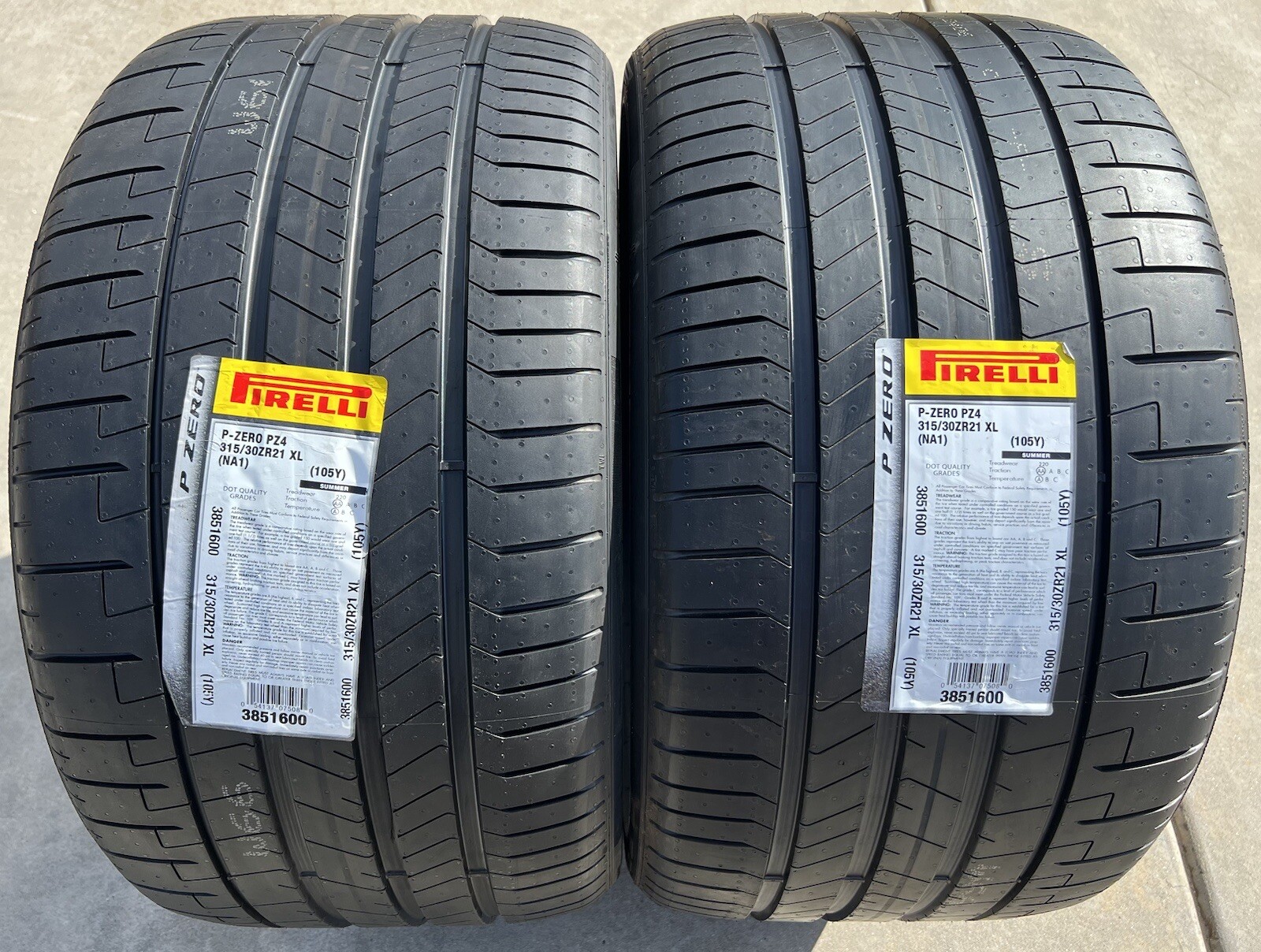 Set of TWO BRAND NEW 315/30ZR21 (105Y) Pirelli P Zero PZ4 Sport Tires 3153021