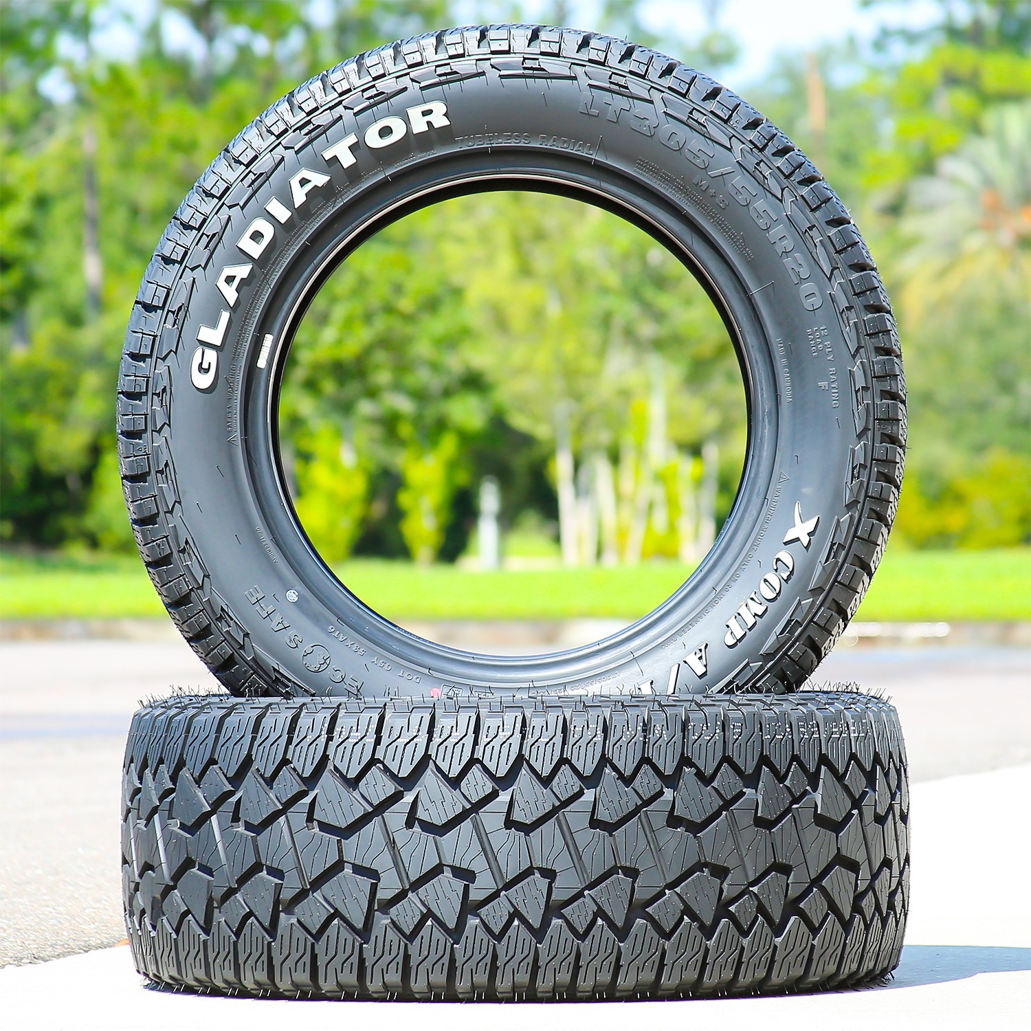 4 Tires Gladiator X-Comp A/T LT 305/55R20 Load F 12 Ply AT All Terrain