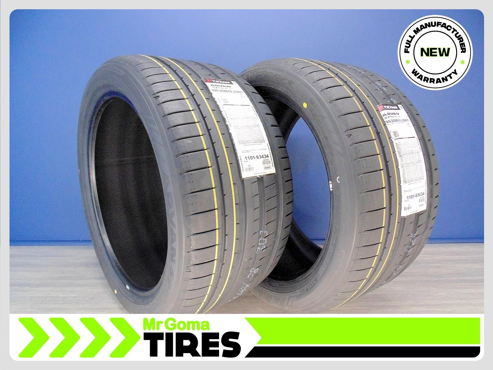 2 BRAND NEW 295/35ZR19 YOKOHAMA ADVAN SPORT V107 MO1 XL 104Y MERCEDES 2953519