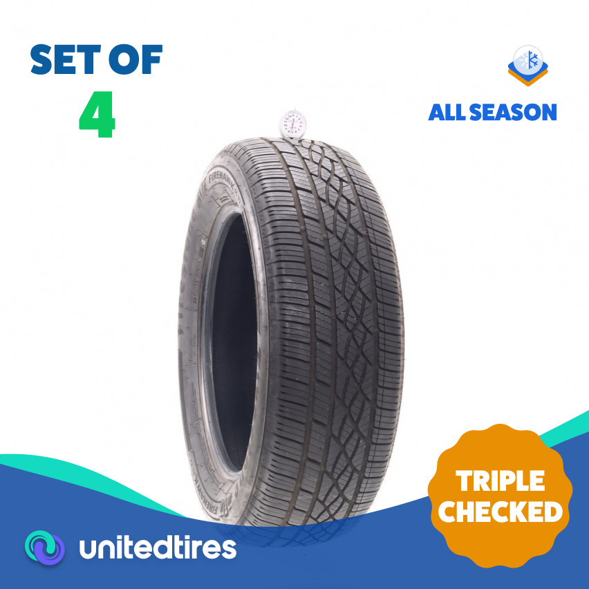 Set of (4) Used 235/60R18 Firestone Firehawk AS V2 103V – 7-8/32