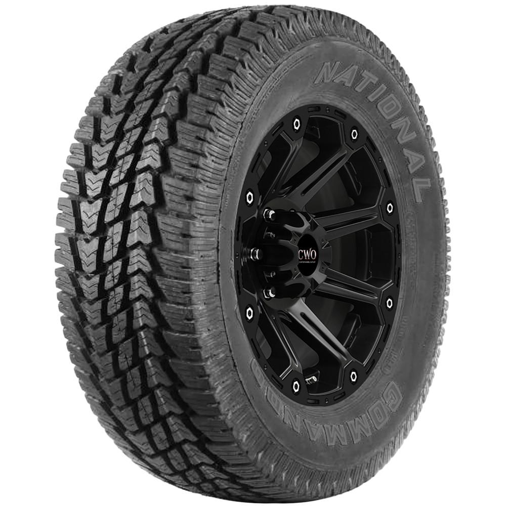 (QTY 4) LT245/75R17 National Commando A/T4S 121/118S LRE Black Wall Tires