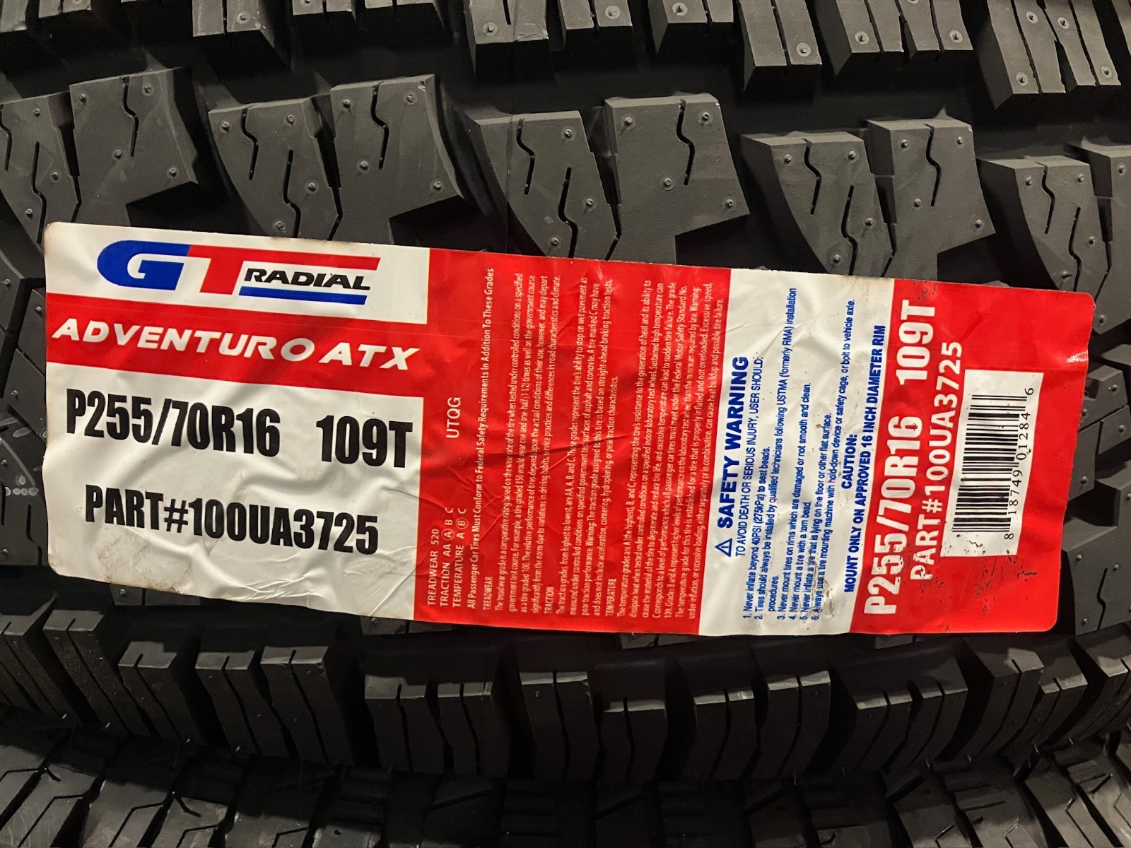 2 New 255 70 16 GT Radial Adventuro ATX Tires