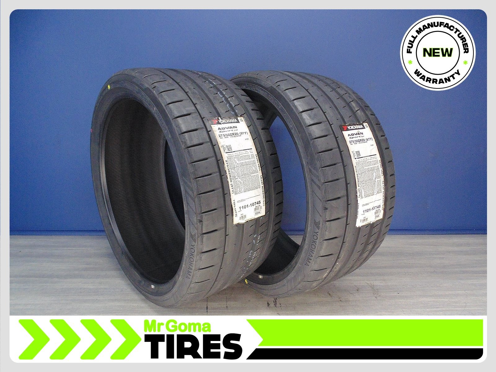SET OF 2 BRAND NEW 275/30ZR20 YOKOHAMA ADVAN SPORT V107 XL TIRES 97Y 2753020