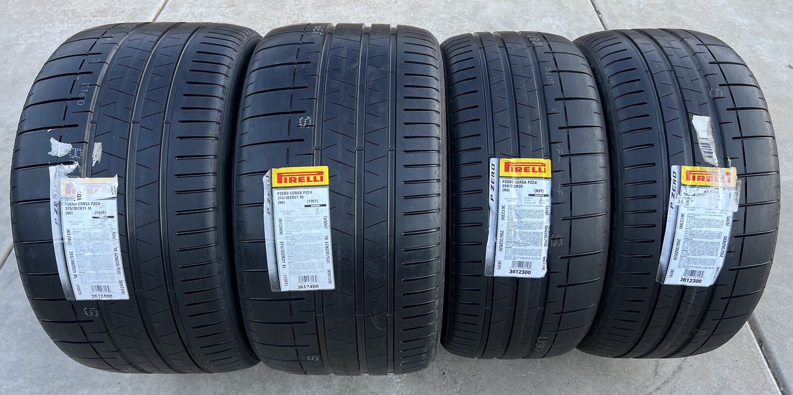 4X NEW Porsche 911 Tires Pirelli P Zero Corsa PZC4 2X 255/35ZR20 & 2X 315/30ZR21