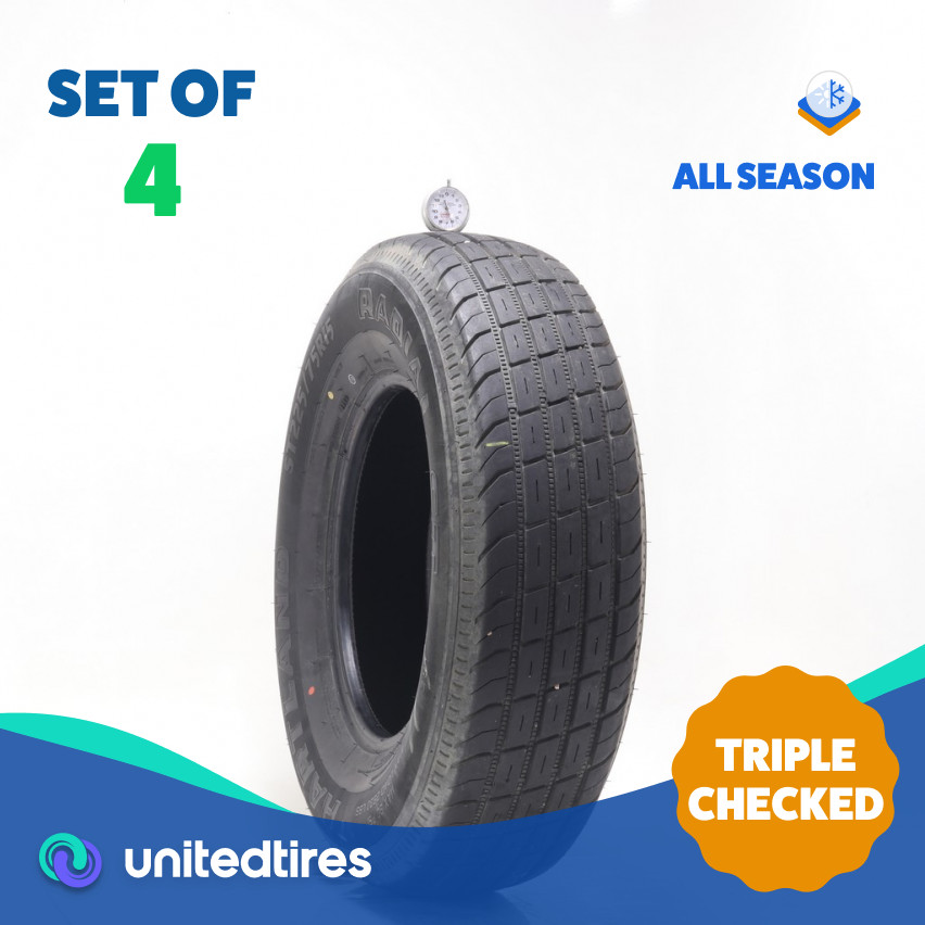 Set of (4) Used ST 225/75R15 Hartland Radial ST 117/112N – 6-8/32 (1AD0T)