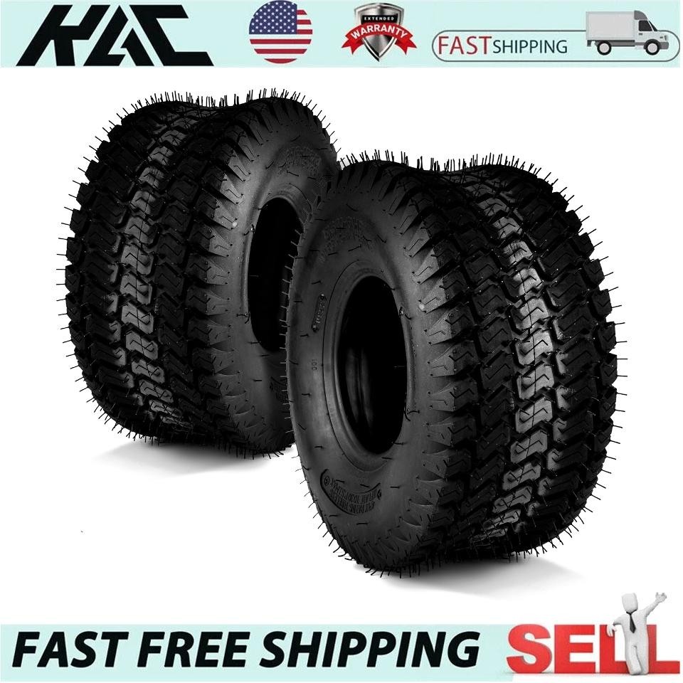 2PCS ATV TIRES 15×6-6 15x6x6 Lawn Mower Turf Tires 15×6.00-6 4ply