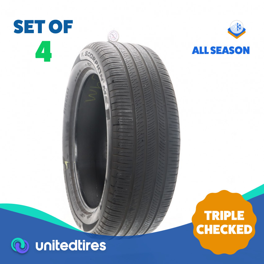 Set of (4) Used 275/50R22 Pirelli Scorpion MS RIV ELECT 116H – 5-7/32
