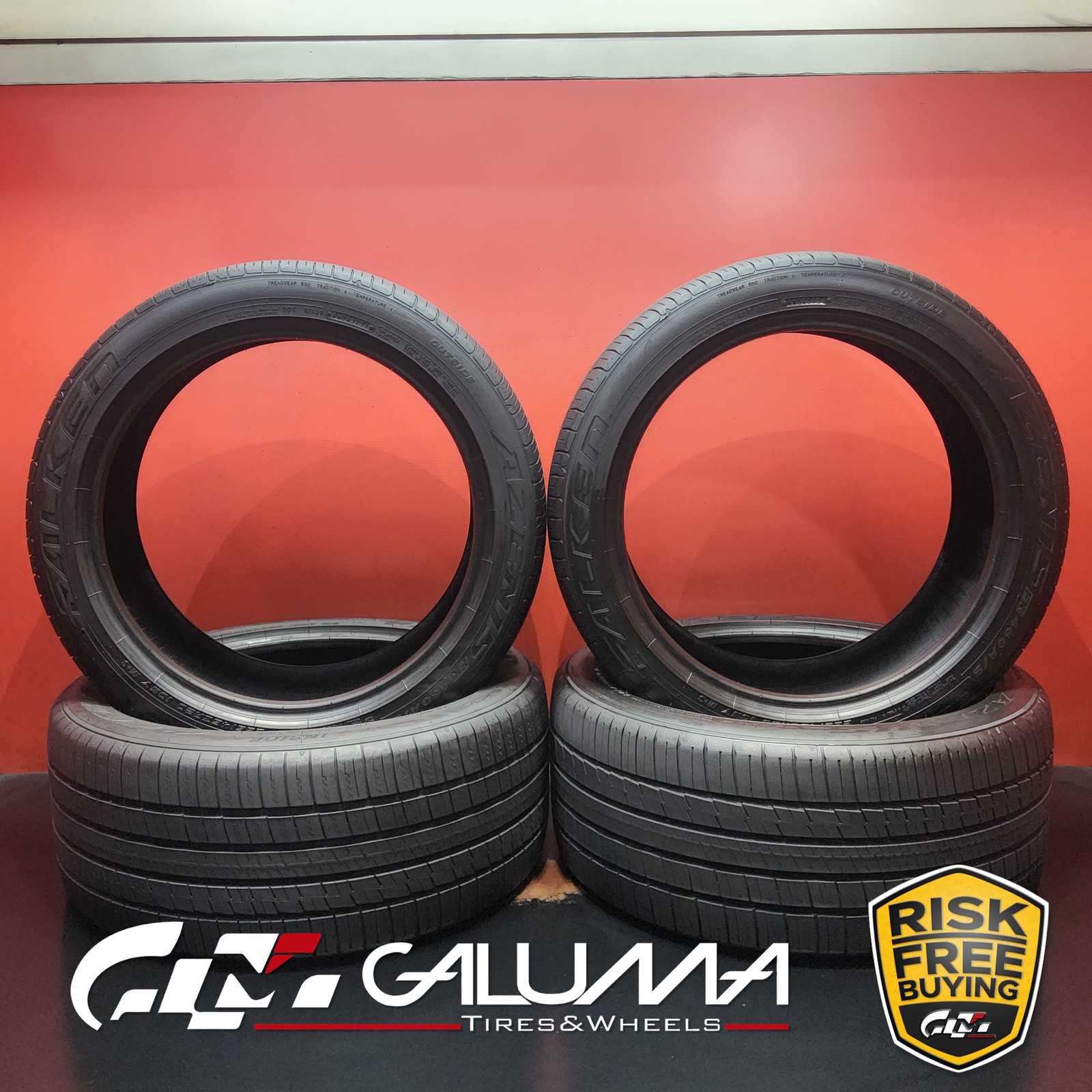 Set of 4 Tires Falken Azenis FK460 A/S 255/45ZR20 & 285/40ZR20 No Repairs #95618