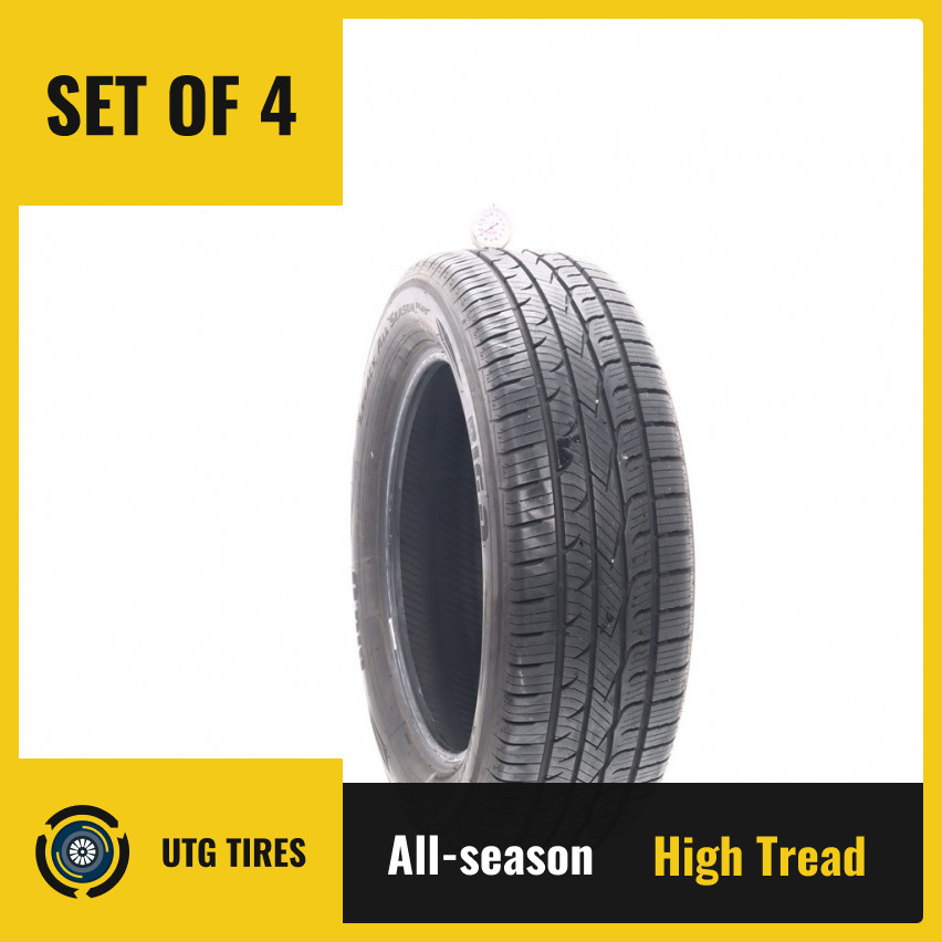 Set of (4) Used 225/60R18 Big O Legacy AS Plus 100H – 9-10/32
