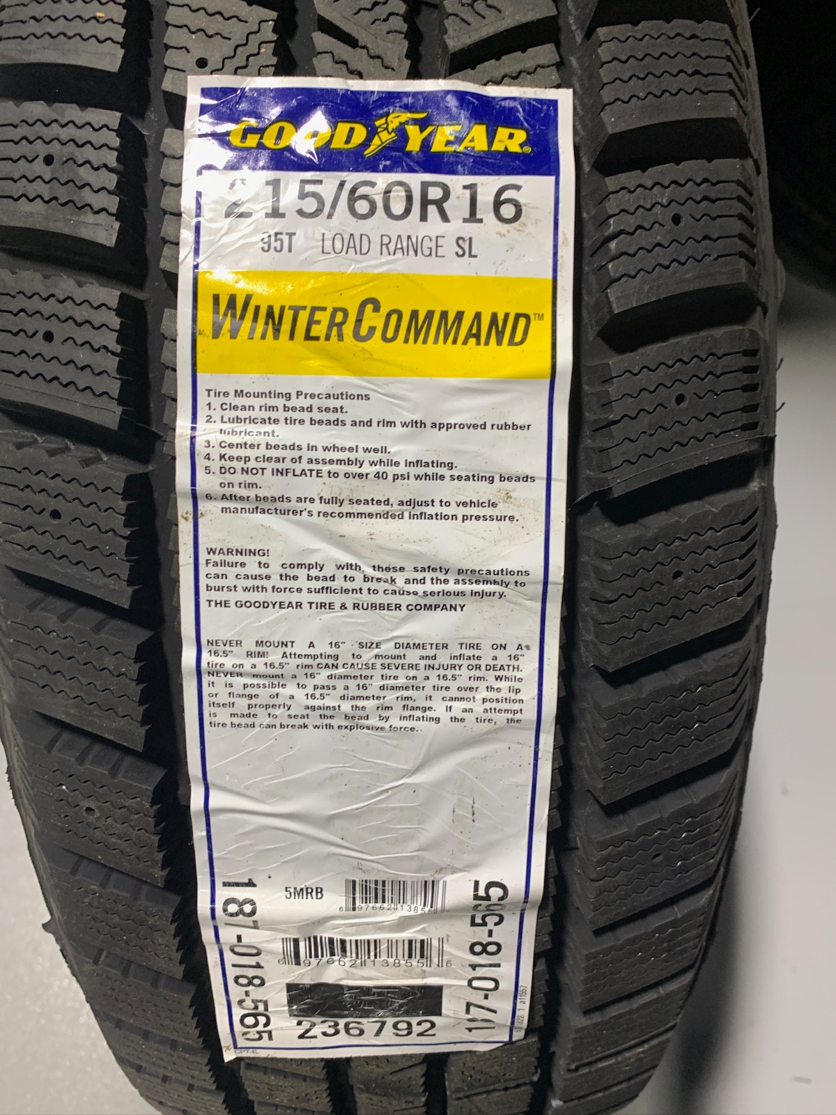 2 New 215 60 16 (2024) Goodyear Winter Command Snow Tires