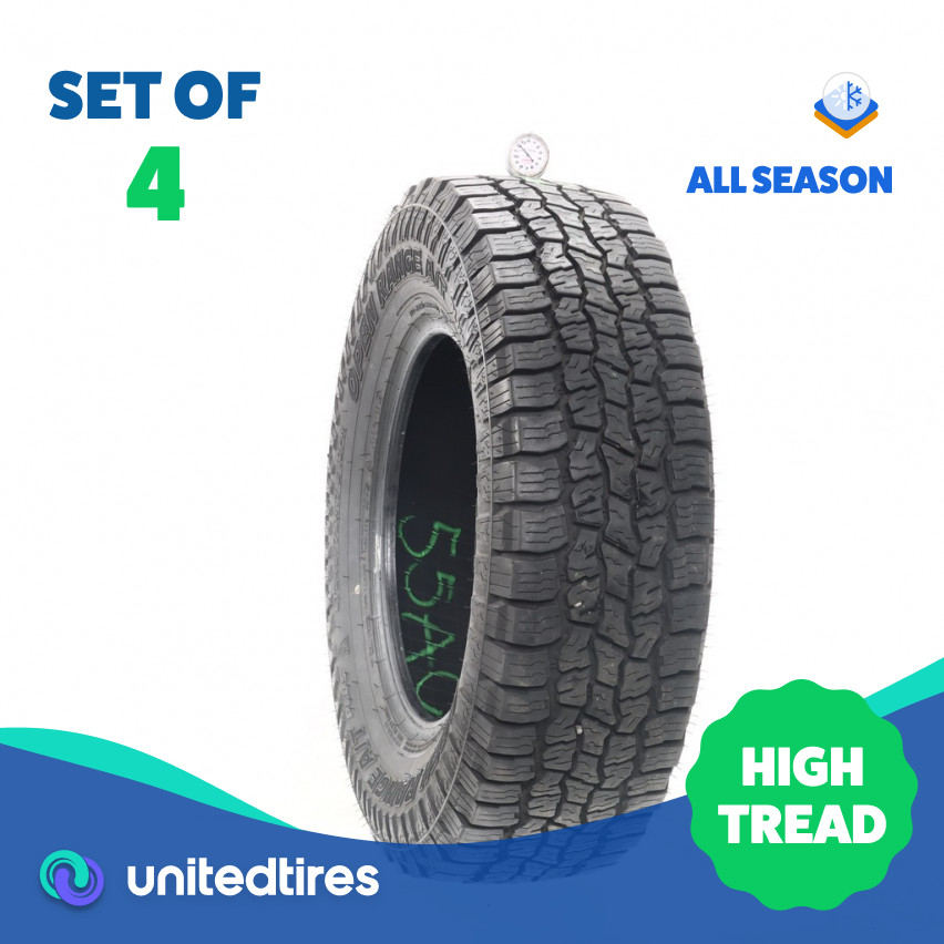 Set of (4) Used LT 245/75R17 Mazama Open Range A/T Plus 121/118S – 12-13/32