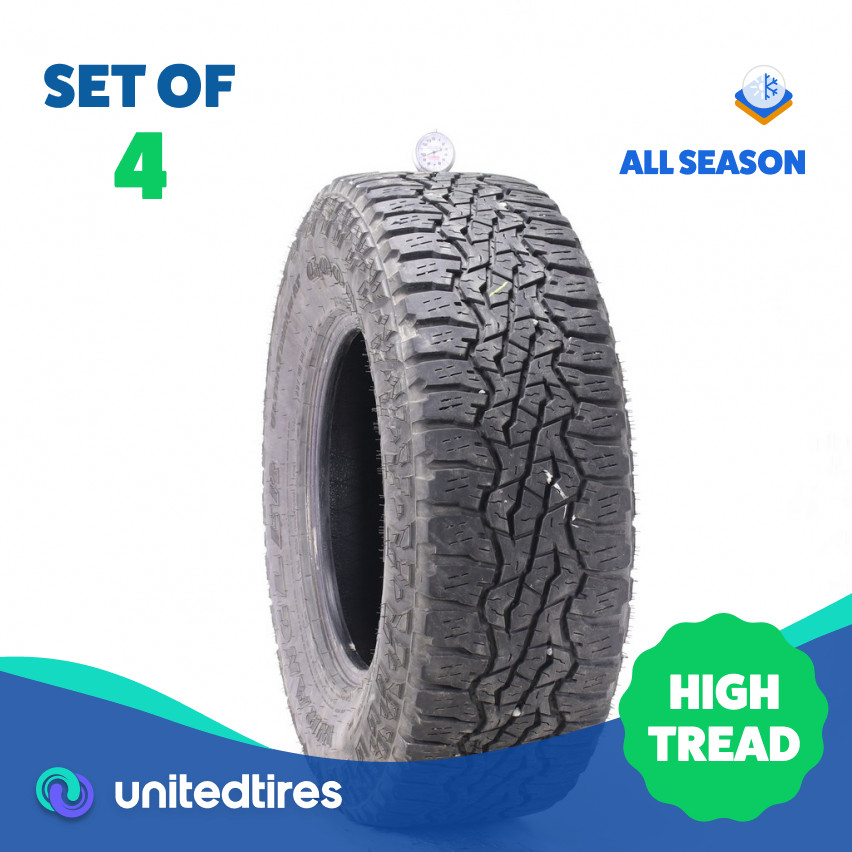 Set of (4) Used 265/70R16 Goodyear Wrangler Ultra Terrain AT 112S – 9.5-10.5/32