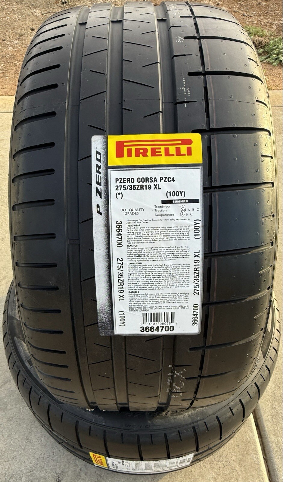 TWO NEW 275/35ZR19 Pirelli P Zero Corsa PZC4 Tires Like Michelin Cup 2 2753519