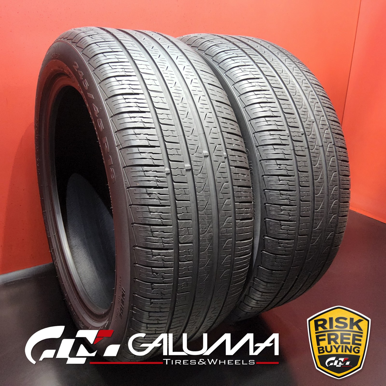 Set of 2 Tires Pirelli Cinturato P7 A/S RunFlat ★MOE 245/45R18 No Repairs #96218