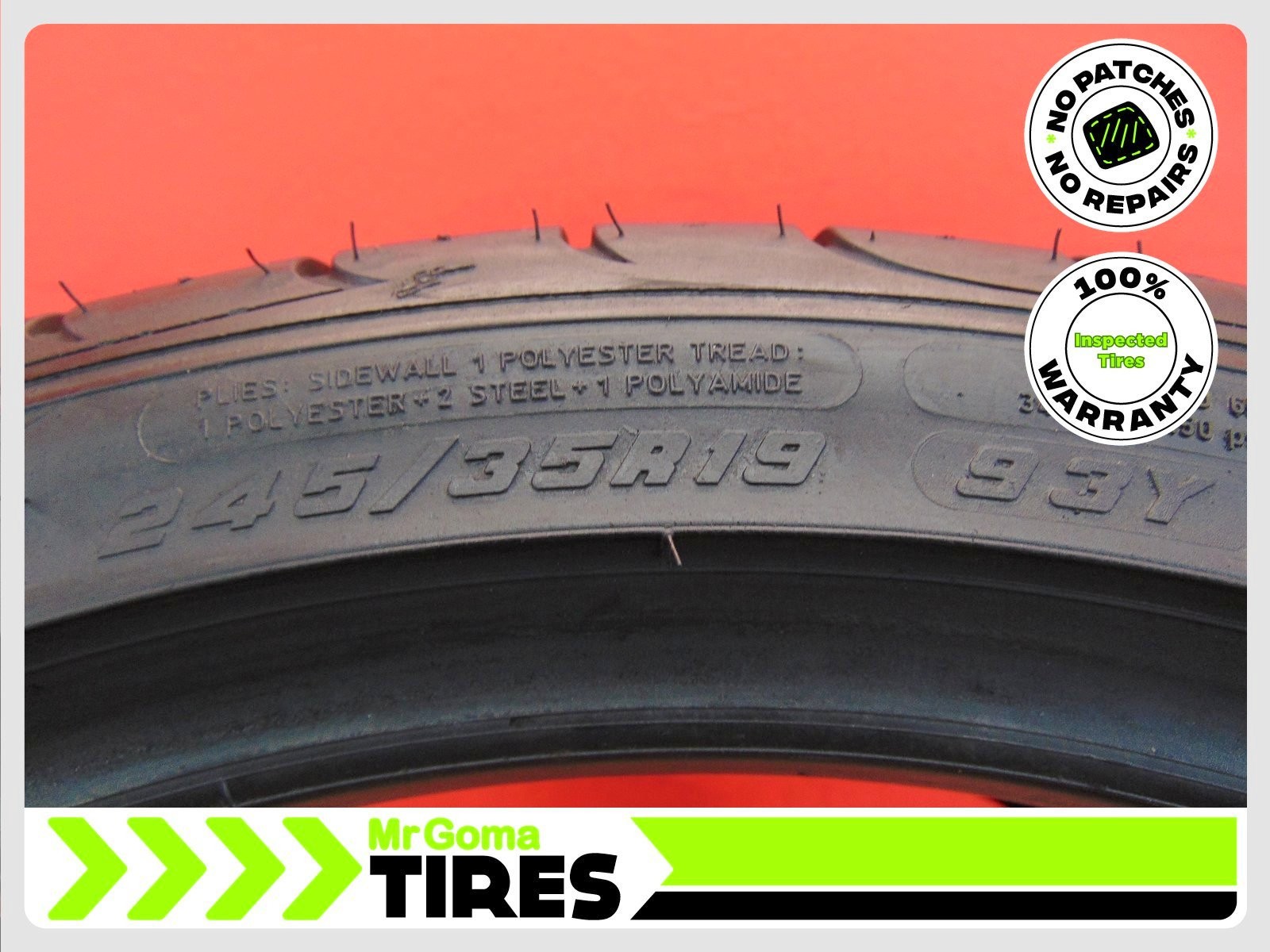1 GOODYEAR EAGLE F1 ASYMMETRIC 2 MOE RFT XL 245/35R19 TIRE 9.5/32 TREAD RUN FLAT