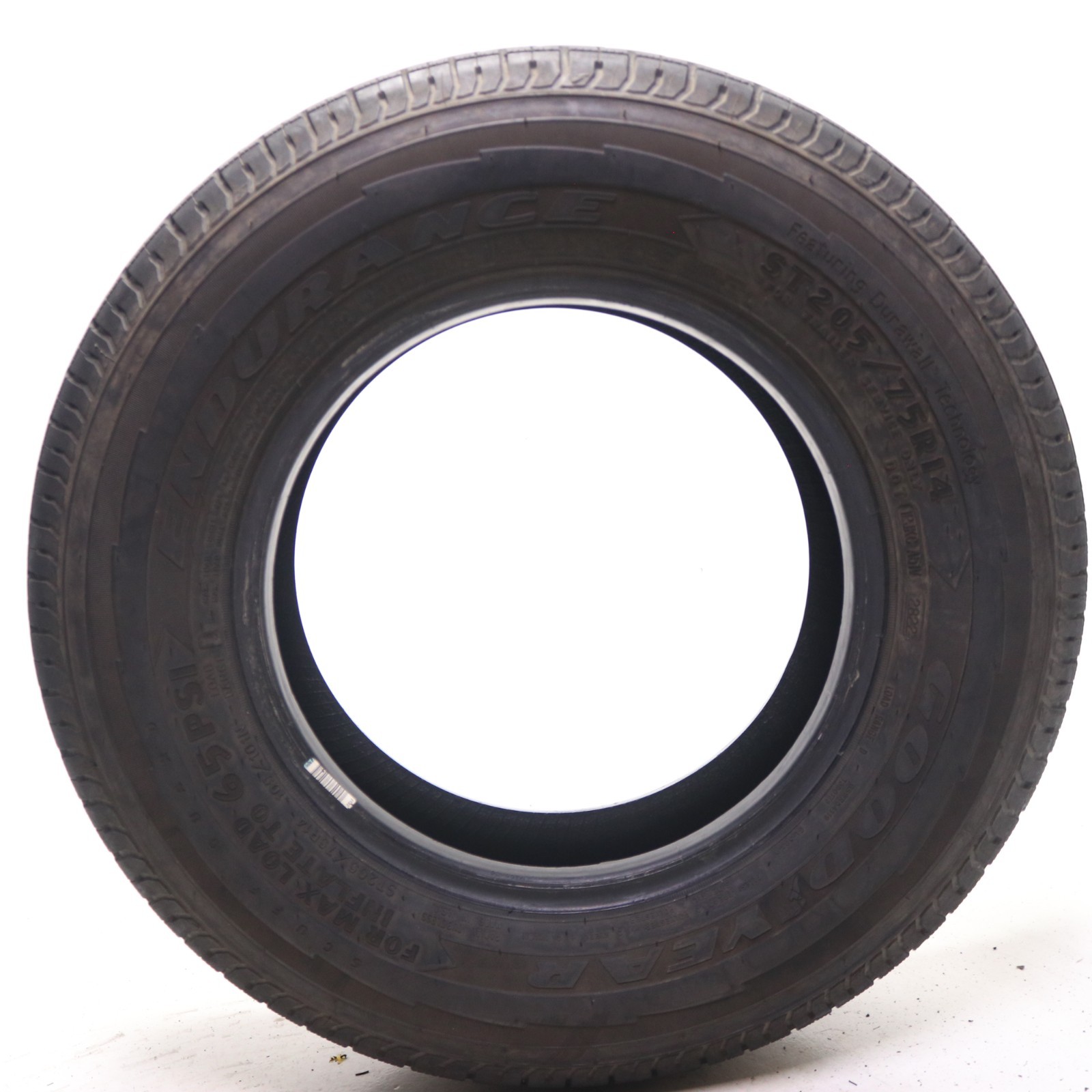 Set of 4 Used ST 205/75R14 Goodyear Endurance – 105/101N – 6-6.5/32 No Repairs