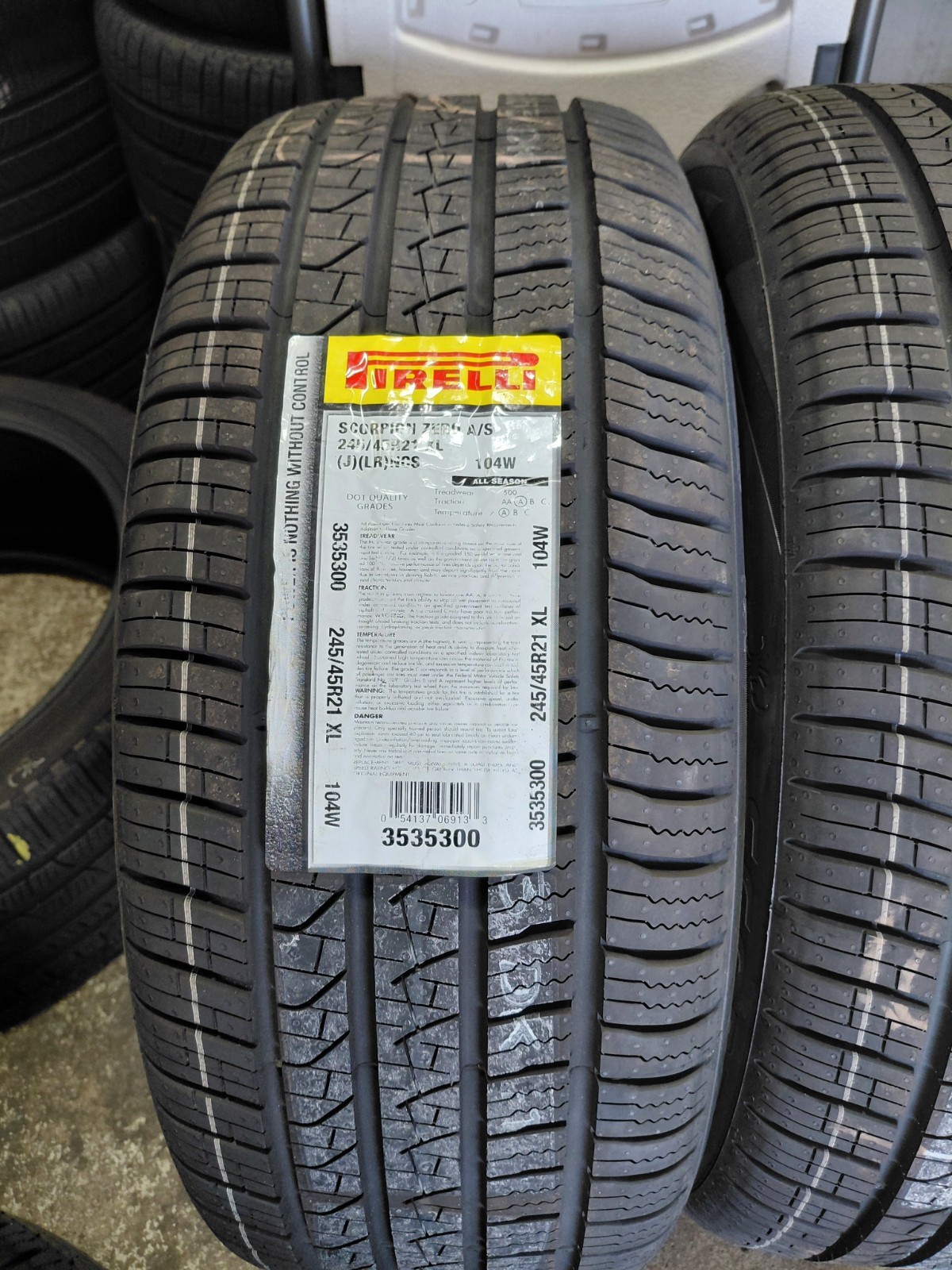 245/45R21 ( 104W) PIRELLI SCORPION ZERO (J) (LR) ALL SEASON PAIR OF TIRES