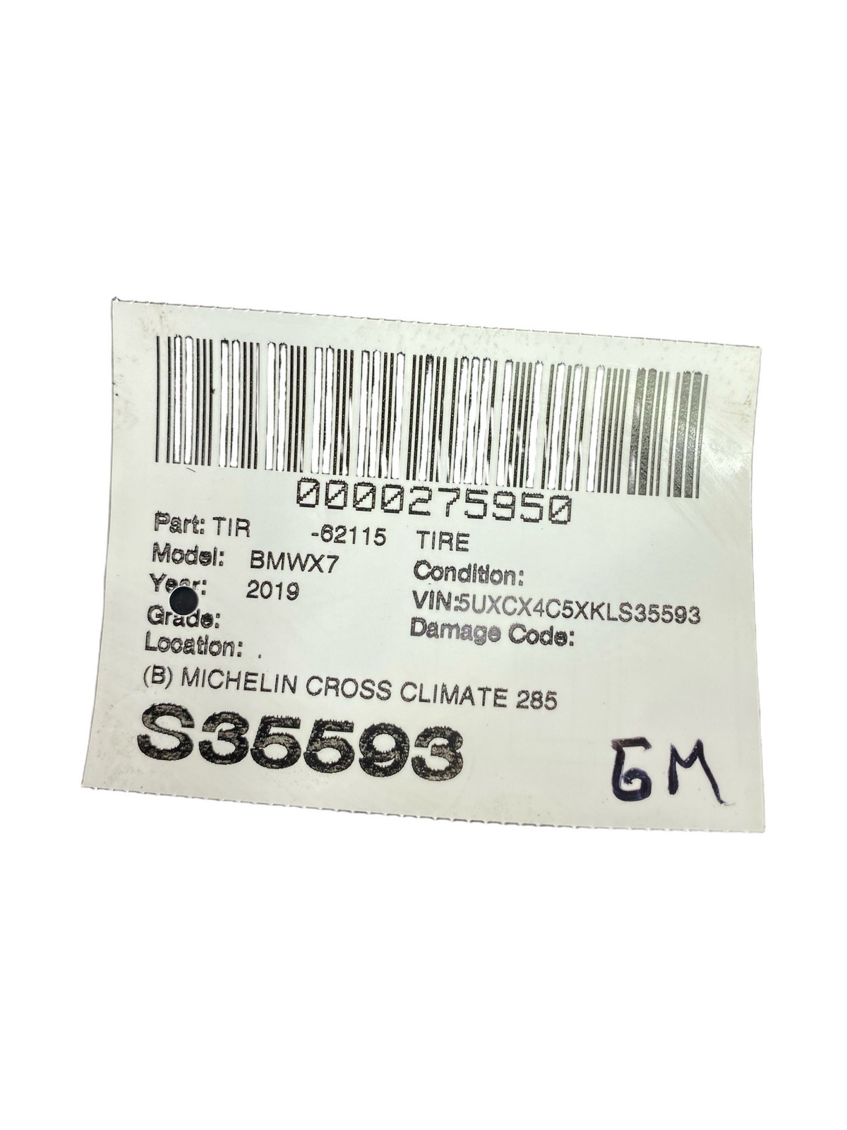 (B) MICHELIN CROSS CLIMATE 285/45R21 113V DOT (5025) 10/32NDS
