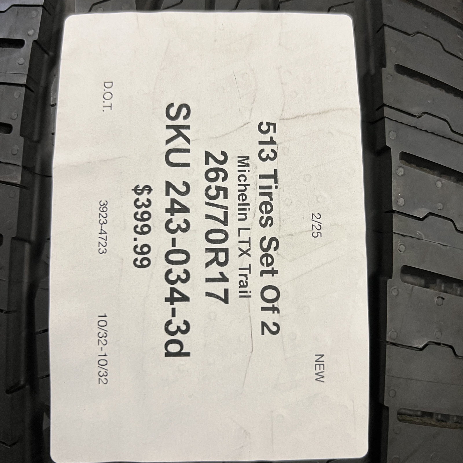 Set Of 2 Tires New Michelin LTX Trail 265/70R18 116S D.O.T.3923-4723 10/32 New