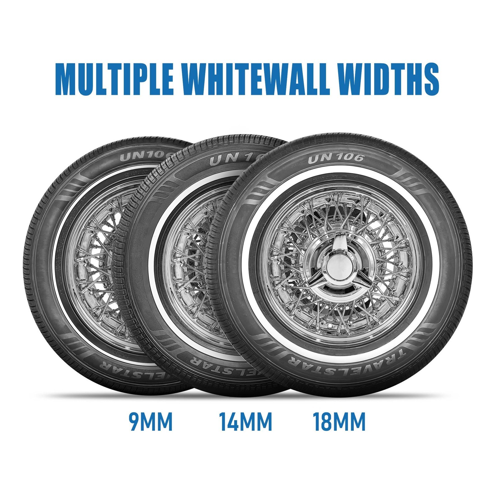Travelstar UN106 175/75R14 86T 14mm White Wall A/S Radial Passenger Car Tire