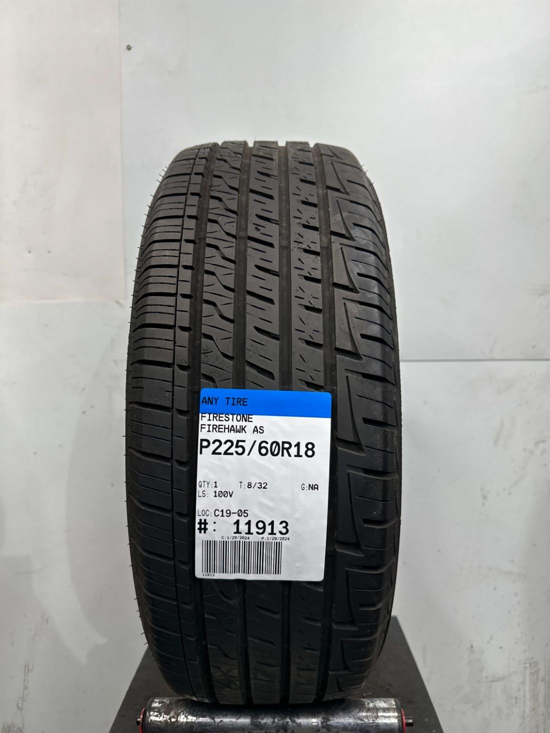 1 Firestone Firehawk AS Used Tire P225/60R18 2256018 225/60/18 8/32