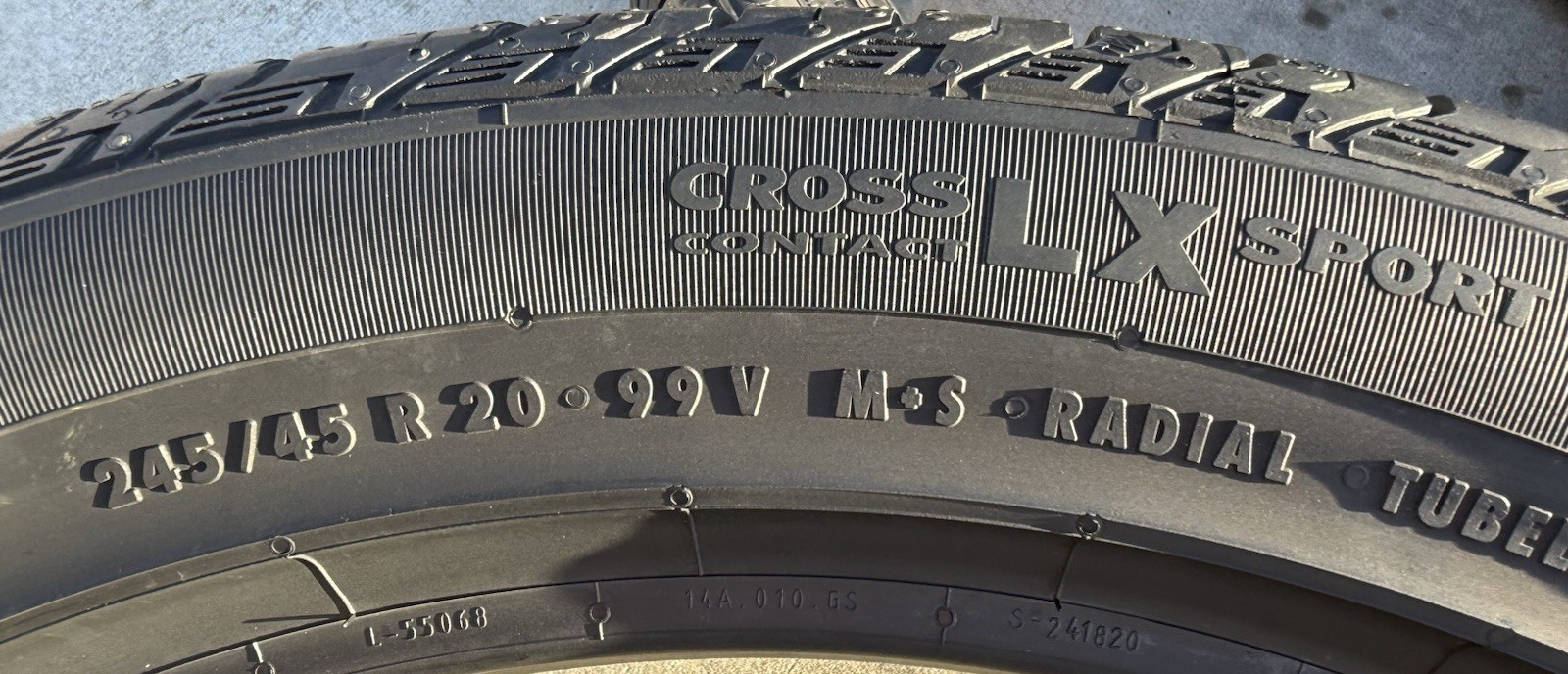 TWO BRAND NEW 245/45R20 Continental CrossContact LX Sport ContiSilent Foam Tires