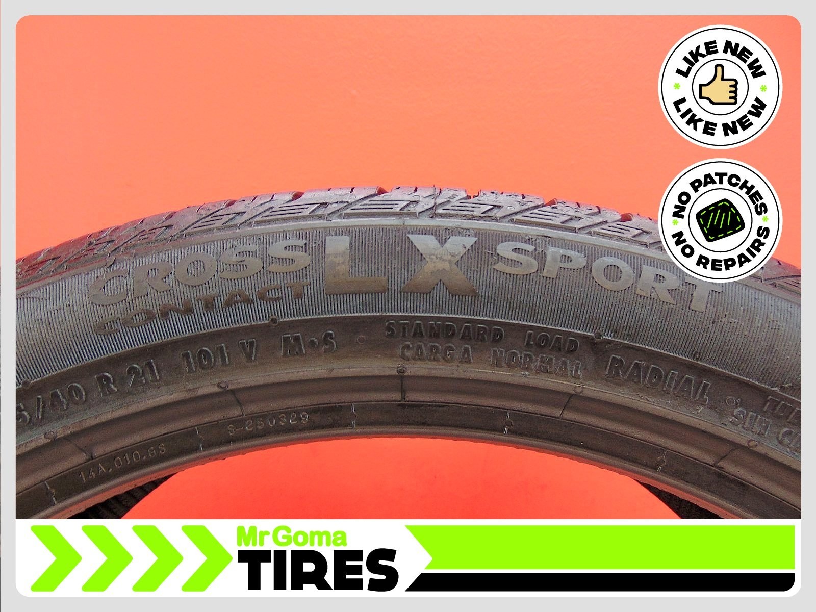 1 CONTINENTAL CROSSCONTACT LX SPORT 265/40R21 USED TIRE 9.3/32 TREAD 101V