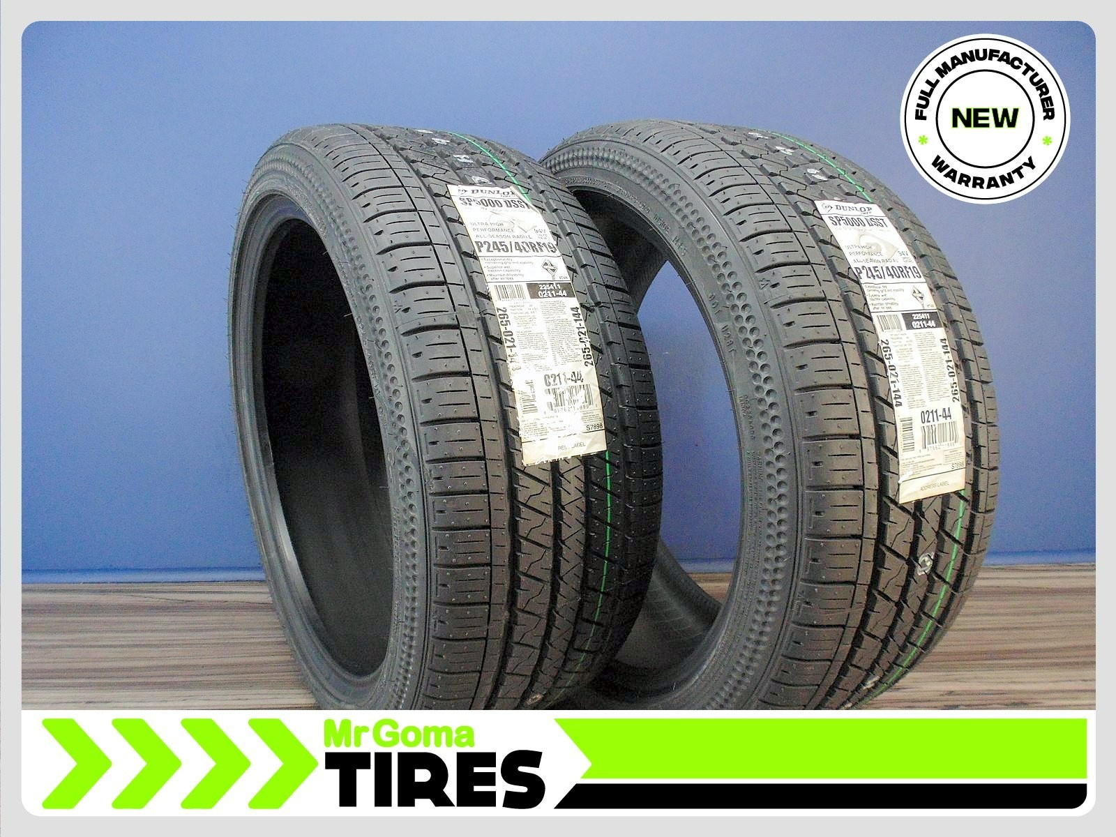 2x New Dunlop SP Sport 5000 DSST CTT RFT 245/40R19 Run Flat Tires