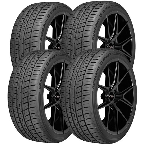 (QTY 4) 205/40ZR17 General G-MAX AS-07 84W XL Black Wall Tires
