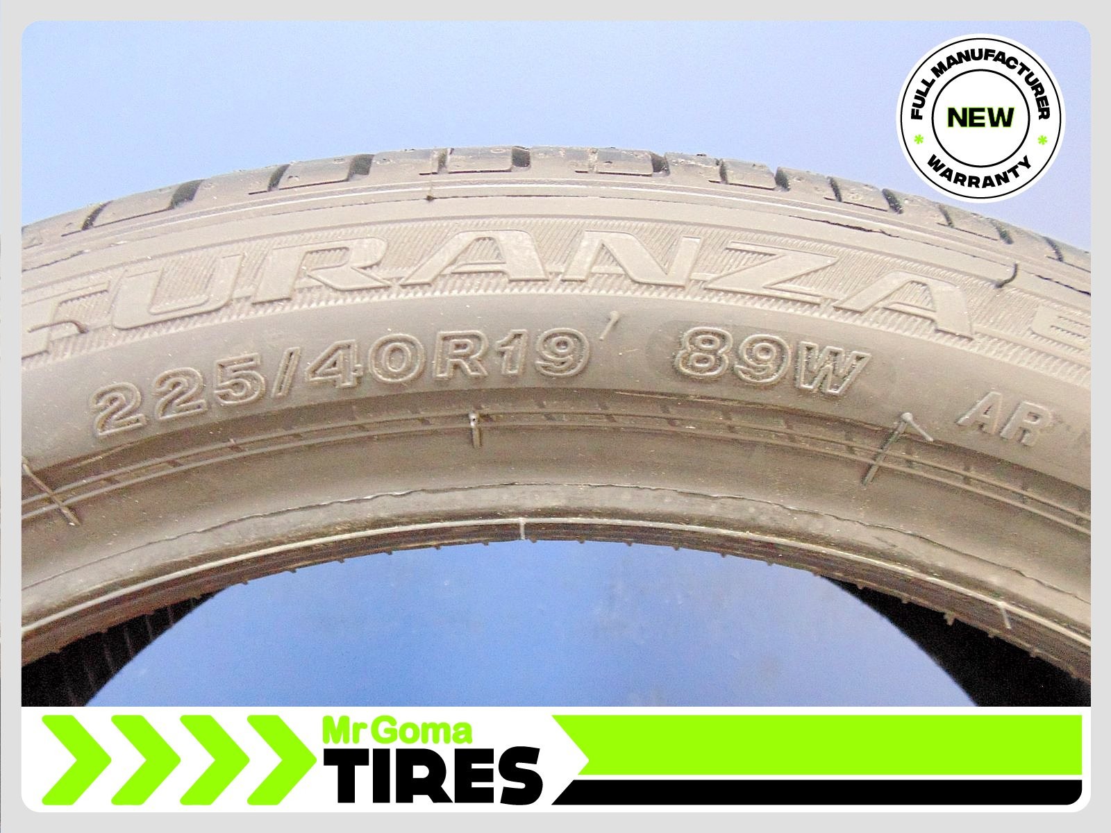 1 BRAND NEW 225/40R19 BRIDGESTONE TURANZA EL450 AR RSC RFT TIRE 89W Run flat