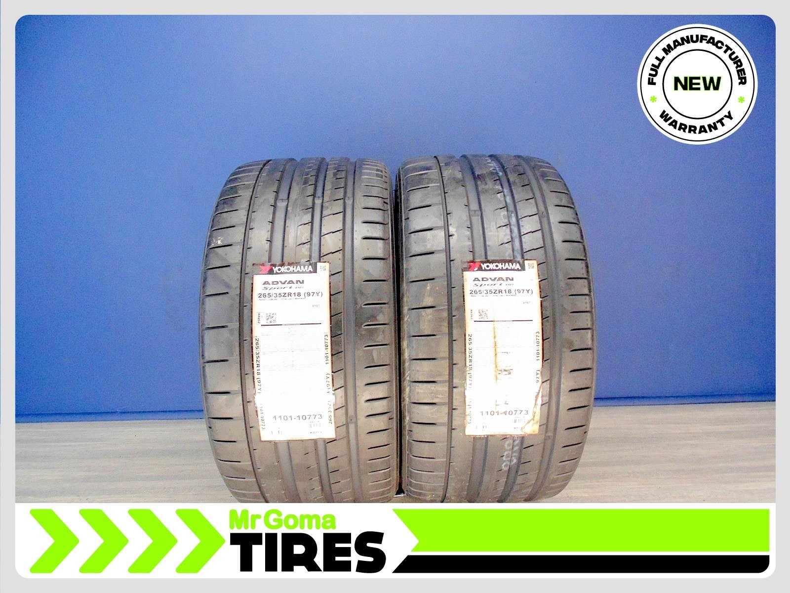 2 BRAND NEW YOKOHAMA ADVAN SPORT V107 XL 265/35ZR18 TIRES 97Y 2653518