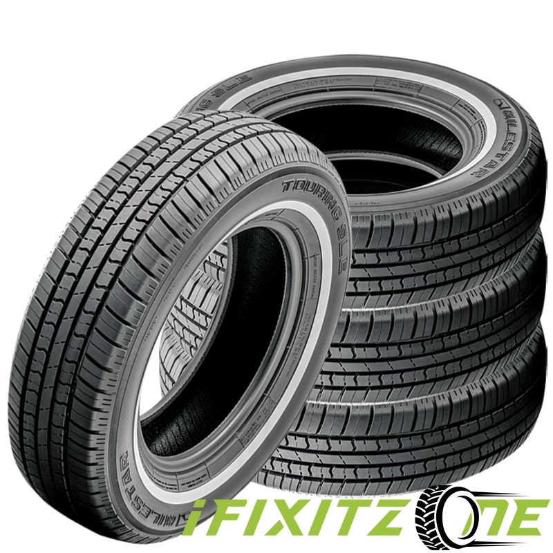 2 Milestar MS775 P215/75R15 100S Tire White Side Wall Classic Vintage All Season