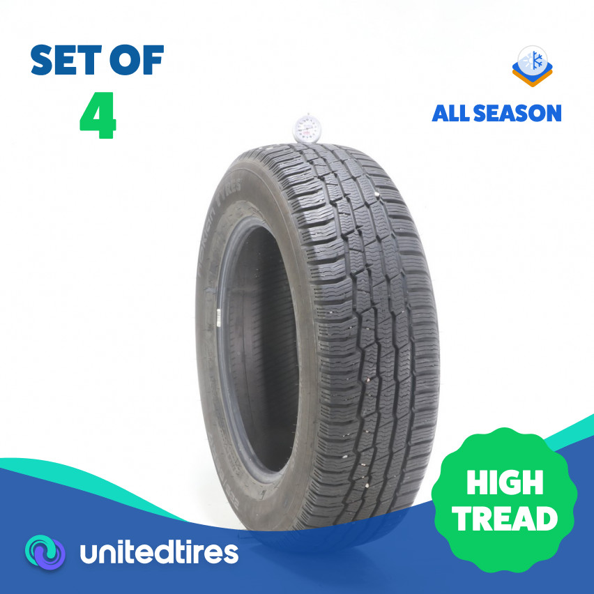 Set of (4) Used 225/65R17 Nokian Encompass AW01 106H – 10/32 (XTG7)