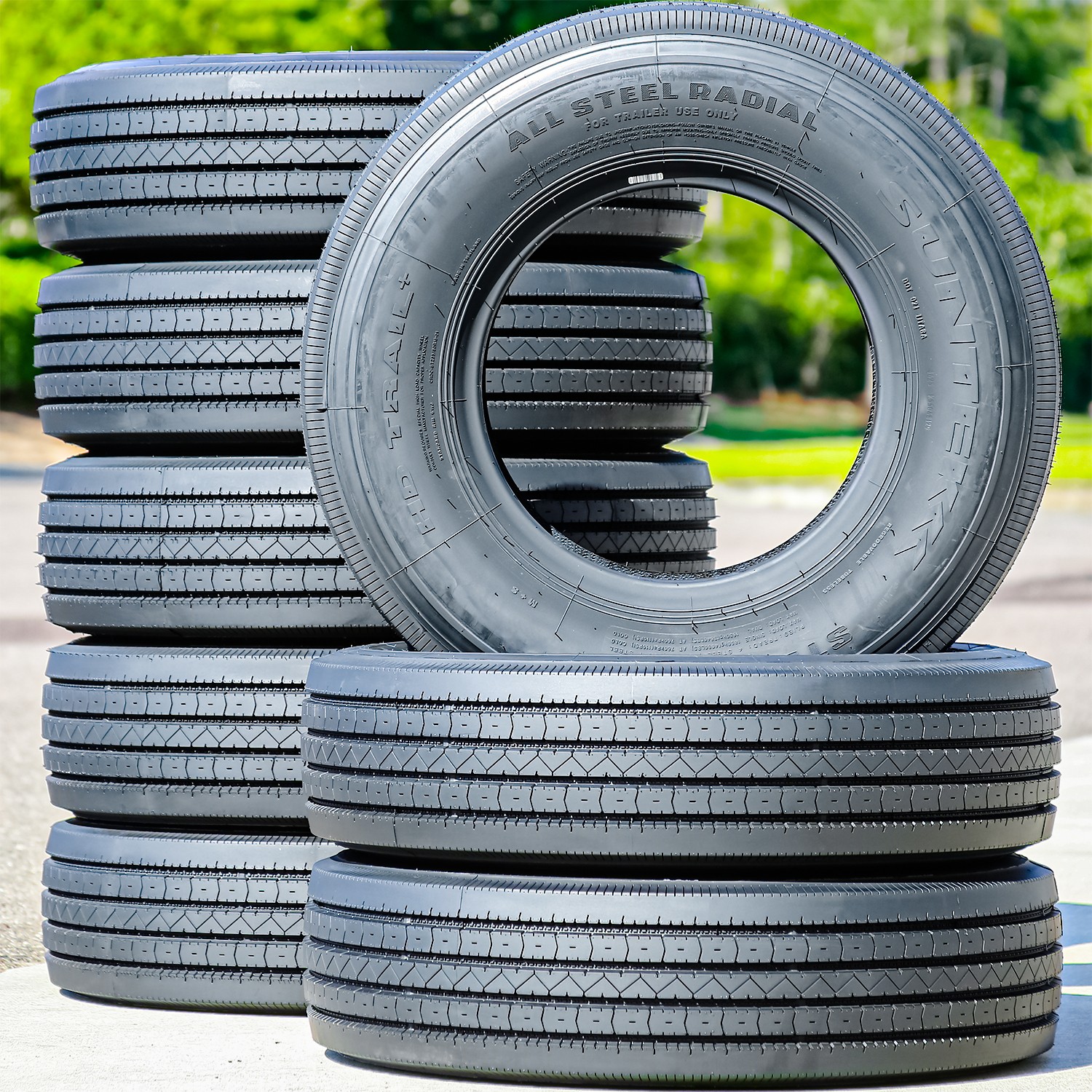 2 Tires Suntek HD Trail + All Steel ST 235/80R16 Load H 16 Ply Trailer