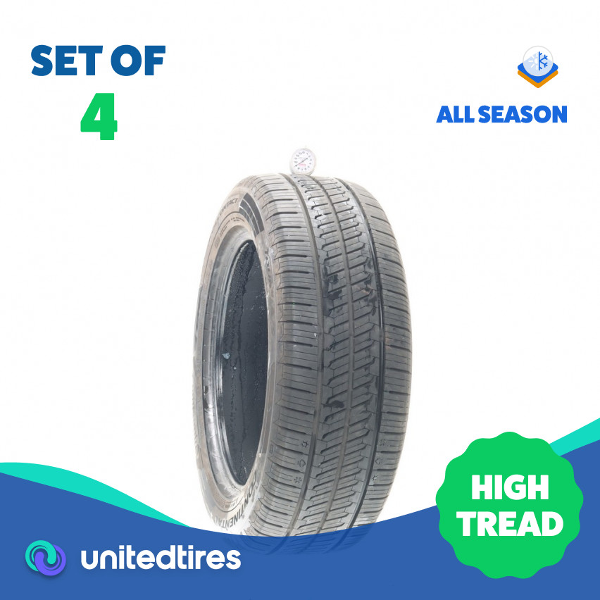 Set of (4) Used 225/55R17 Continental ControlContact Tour M A/S EV 97H – 9-10/32