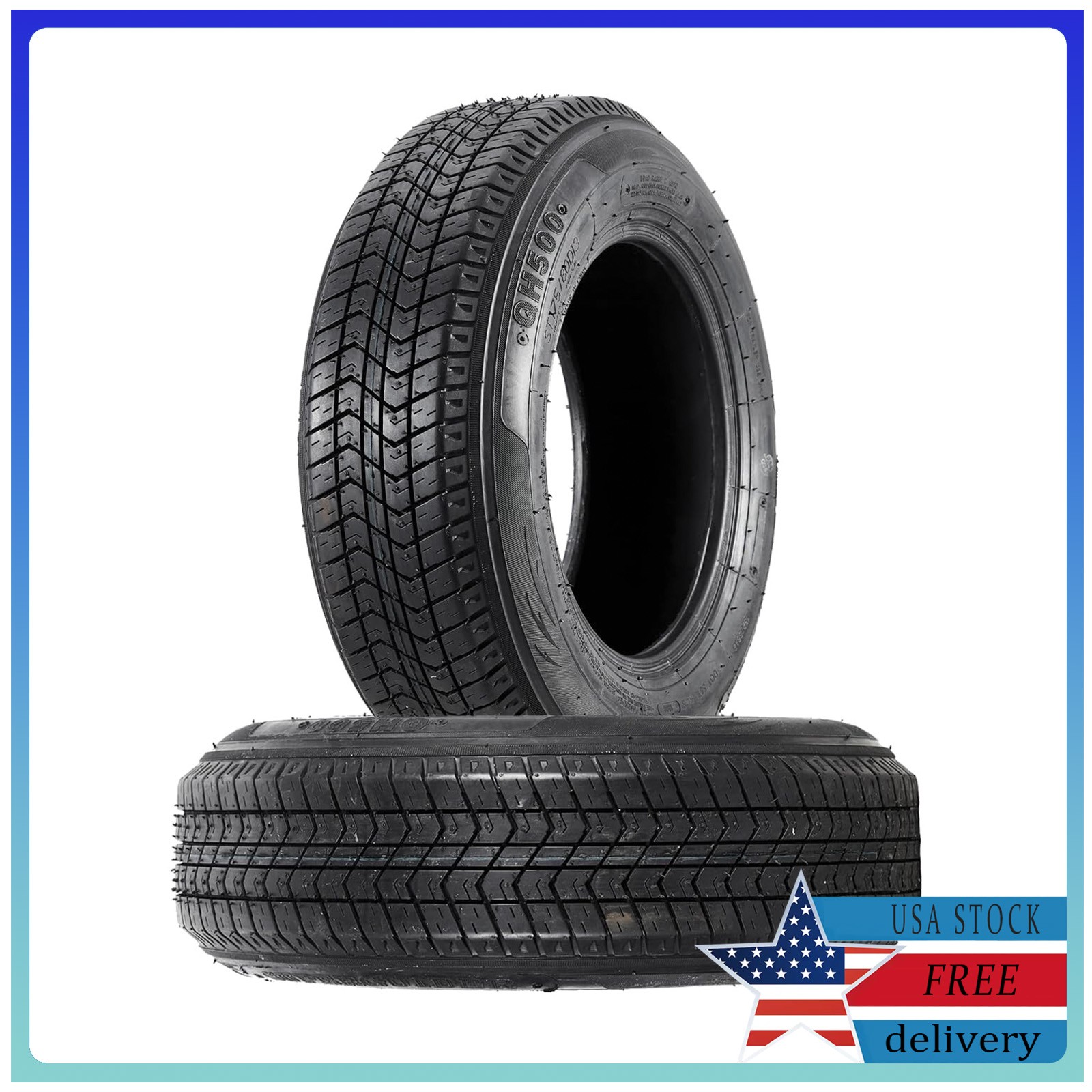 Pack of 2 Trailer Tires ST205/75D14 205 75 D14 Trailer Tires Load Range C 6 PLY