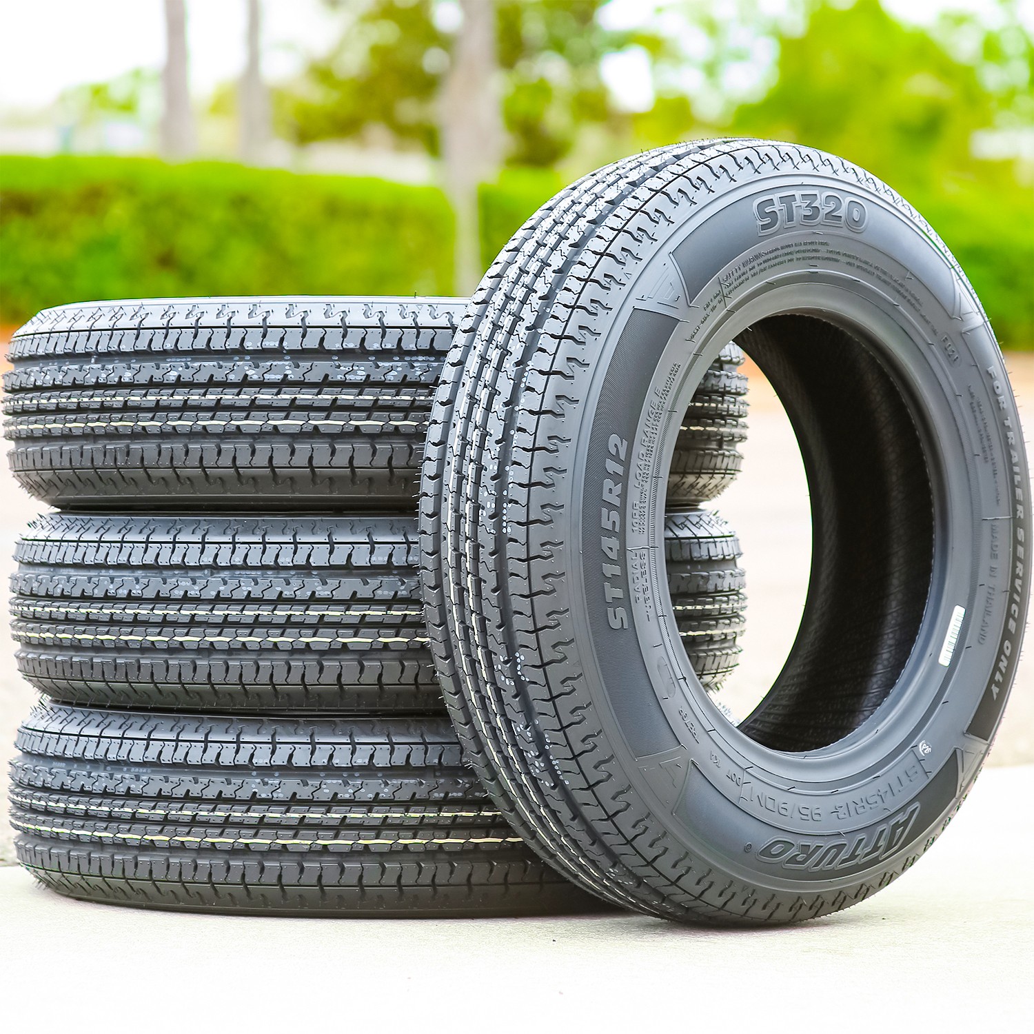 2 Tires Atturo ST320 Steel Belted ST 145R12 95/90M E 10 Ply Trailer