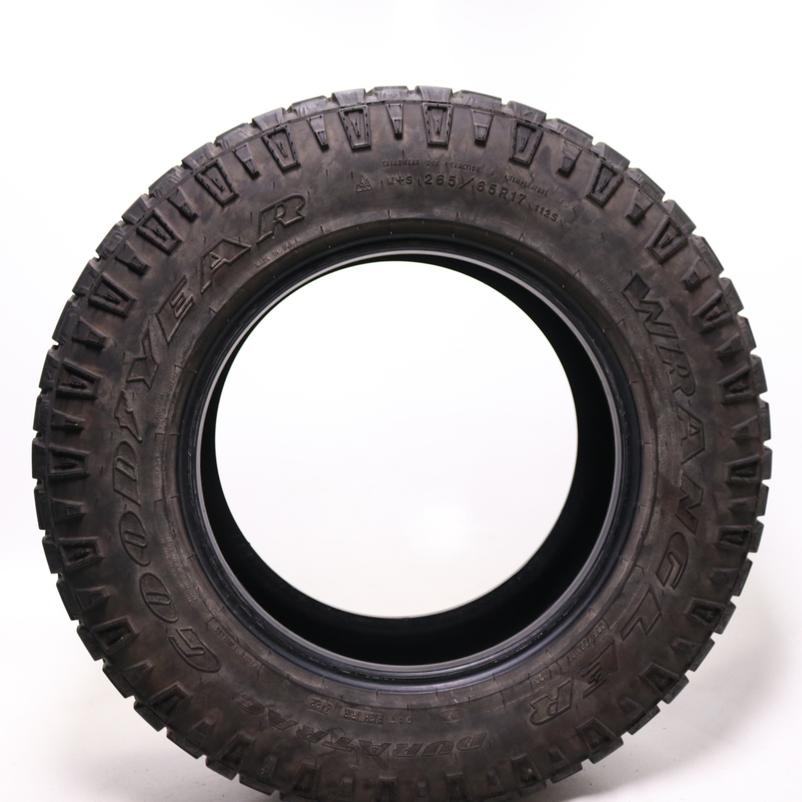 Set of 2 Used 265/65R17 Goodyear Wrangler Duratrac – 112S 9.5-10.5/32 No Repairs