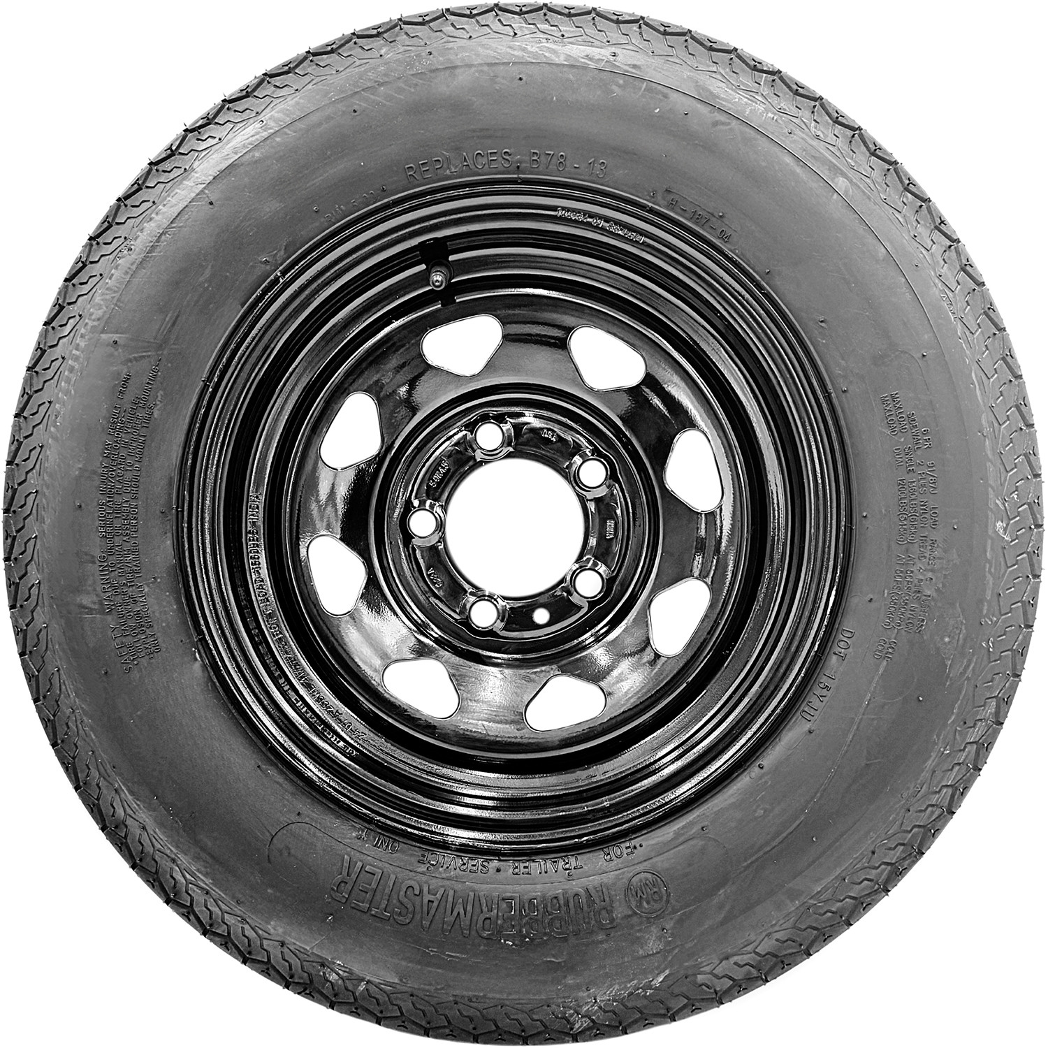 Assembly RubberMaster H187 ST 205/75D14 C 6 Ply Trailer 14×6 5×114.3 Spoke