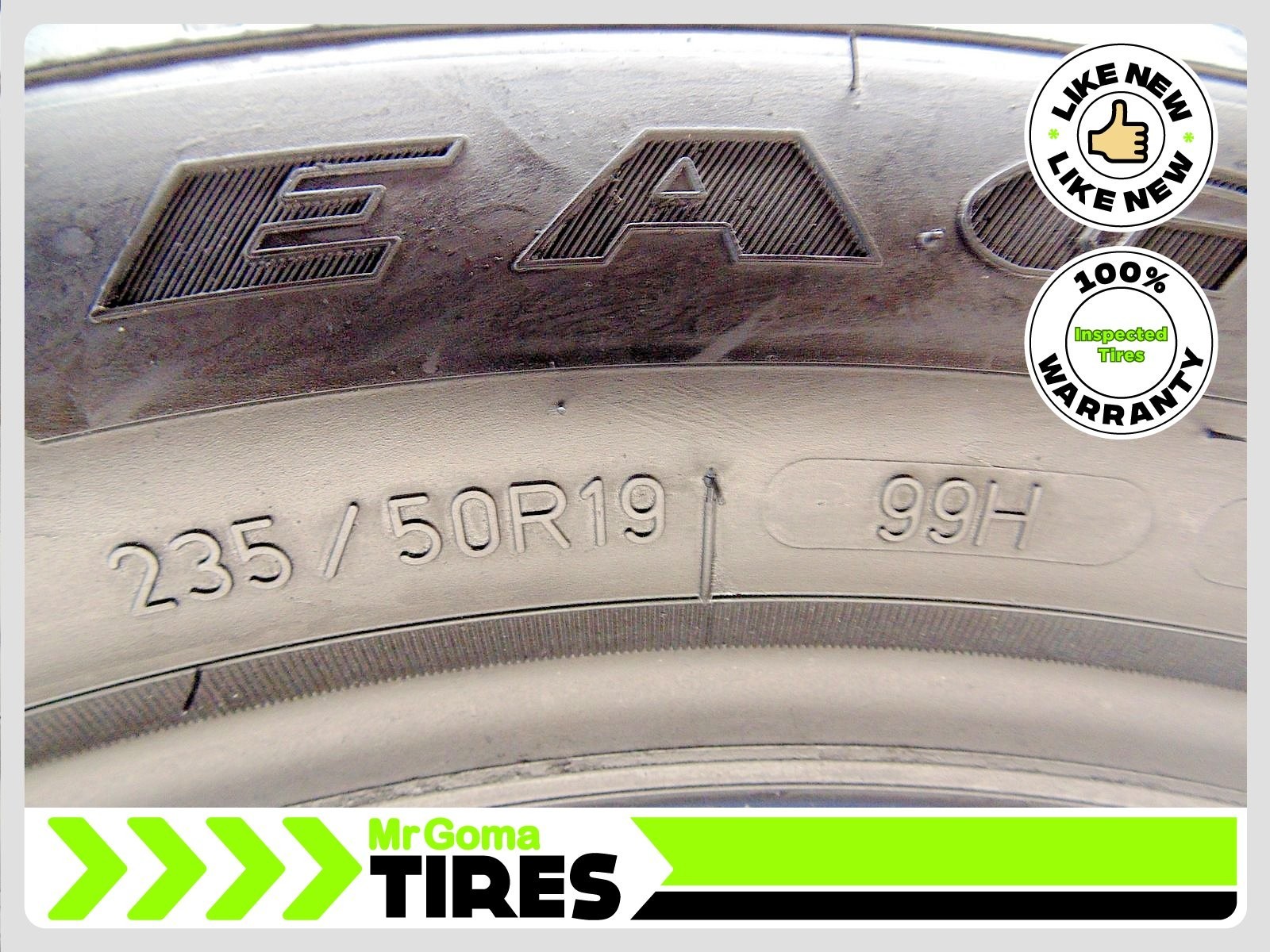 2 GOODYEAR EAGLE SPORT ALL SEASON AO 235/50R19 USED TIRES 10.0/32 TREAD 2355019