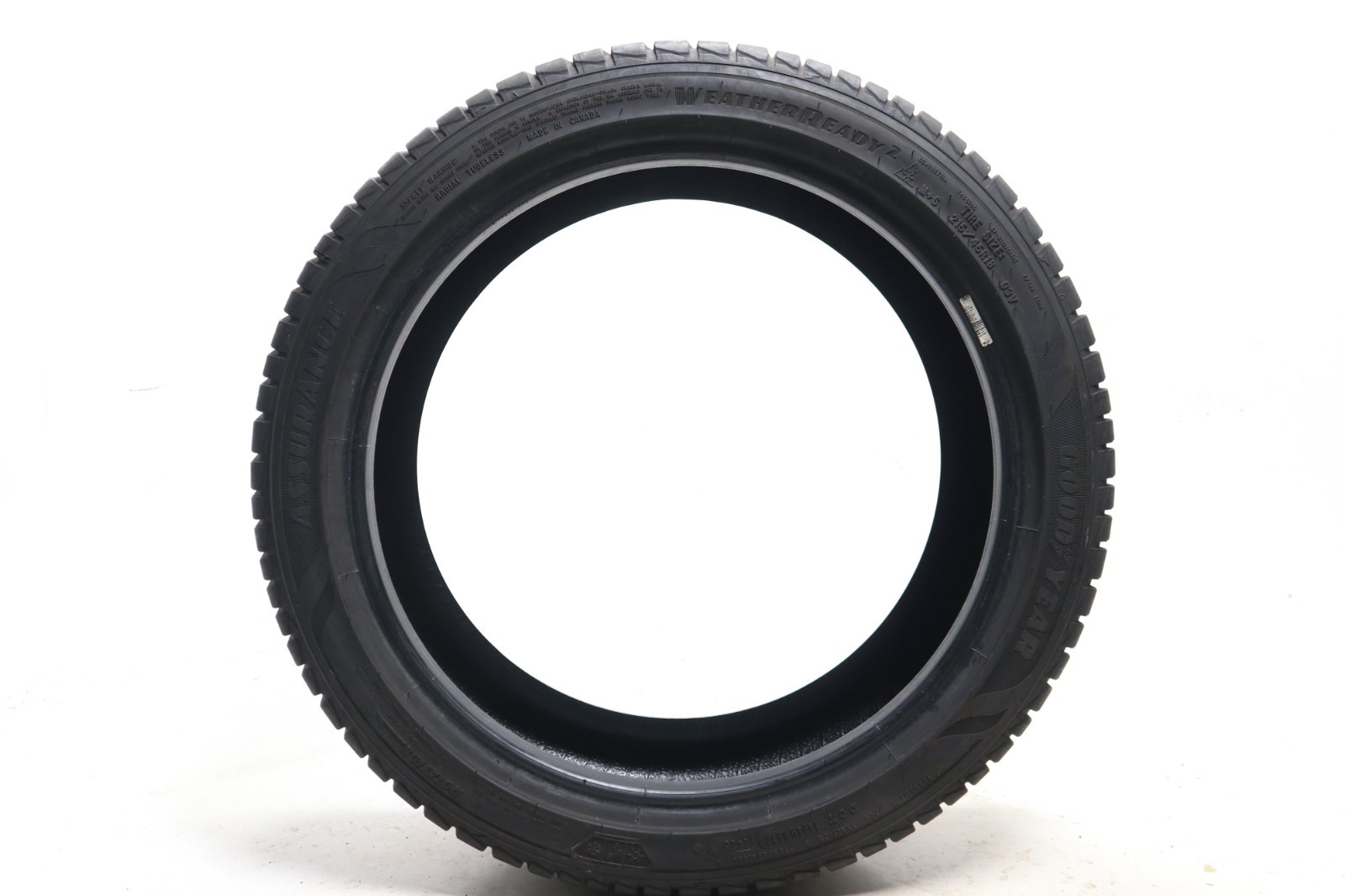 Set of 2 Used 215/45R18 Goodyear Assurance WeatherReady 2 – 93V – 10-10.5/32