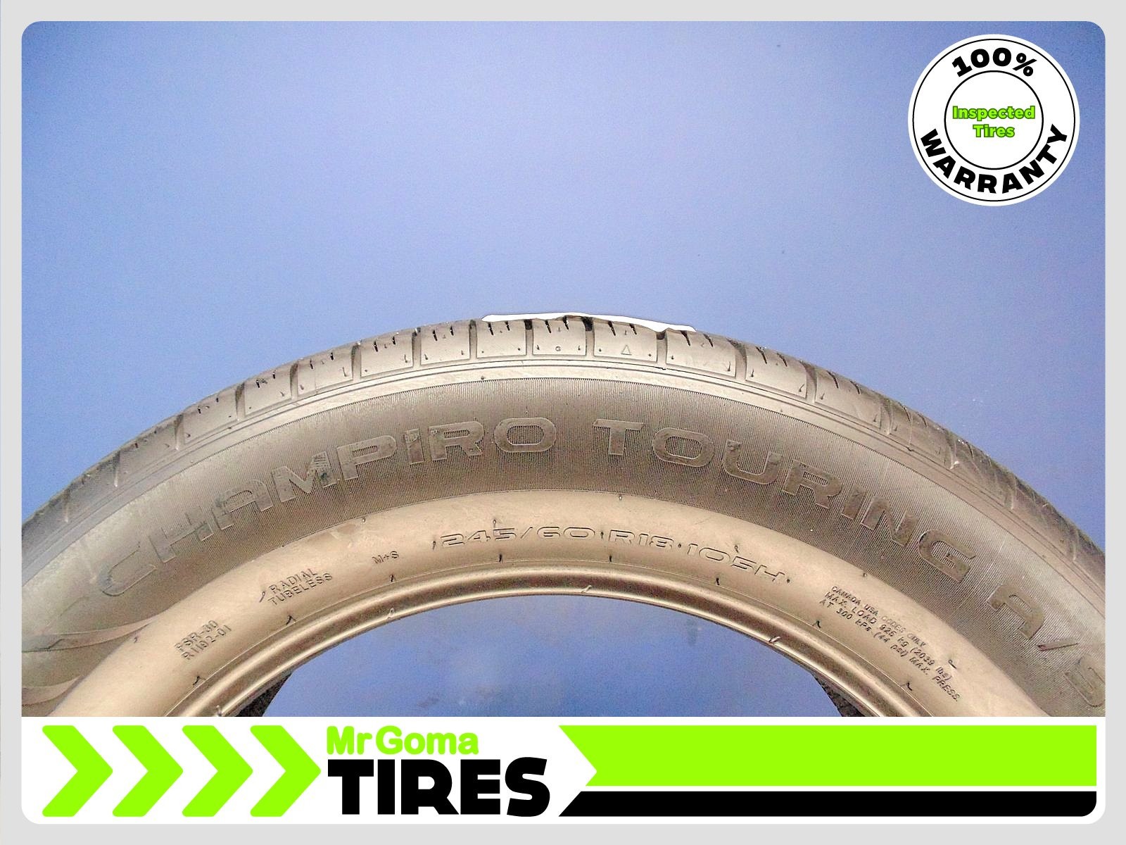 1 GT RADIAL CHAMPIRO TOURING A/S 245/60R18 USED TIRE 7.6/32 TREAD 105H 2456018