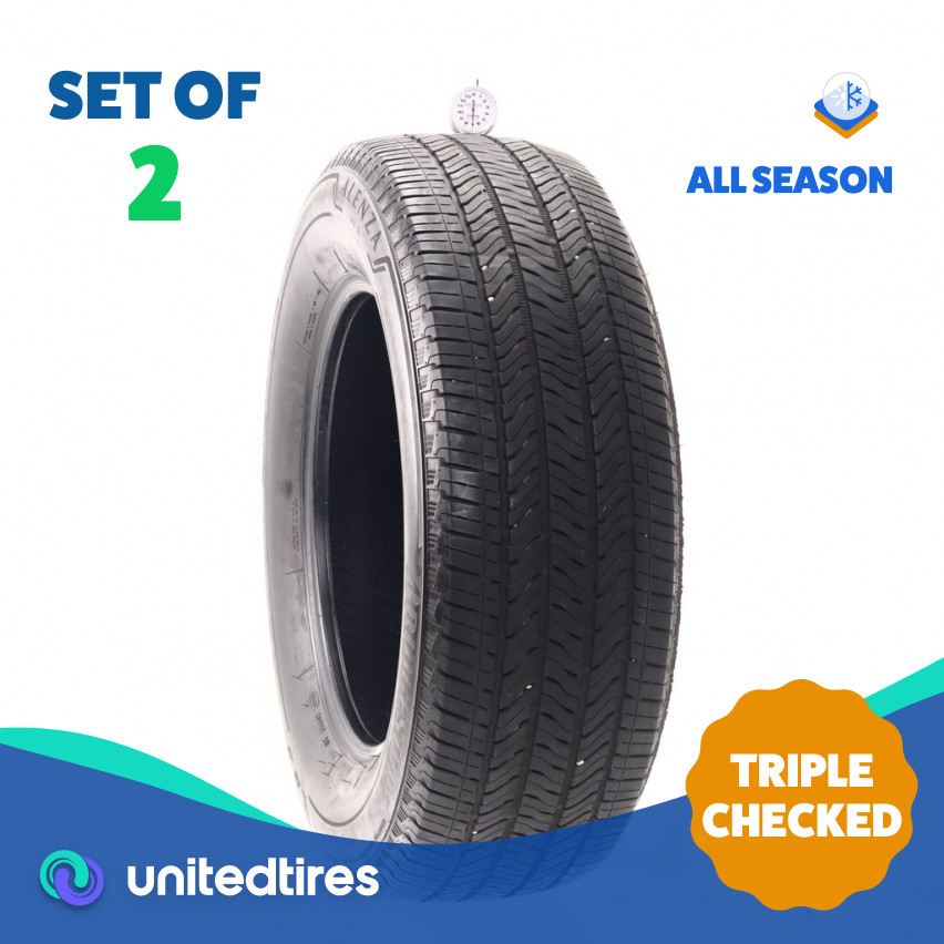Set of (2) Used 255/65R18 Bridgestone Alenza A/S 02 111T – 7/32