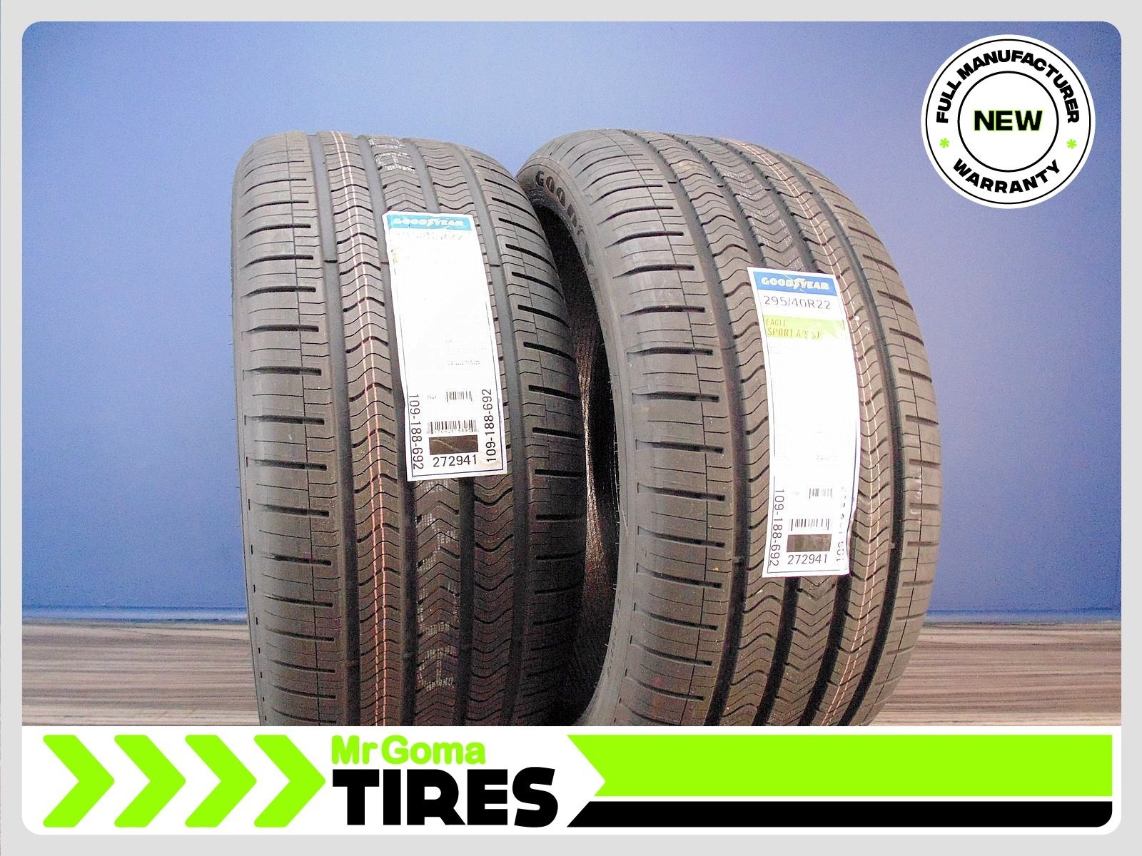 2 BRAND NEW 295/40R22 GOODYEAR EAGLE SPORT A/S TIRES SEALTECH XL 2954022 112H