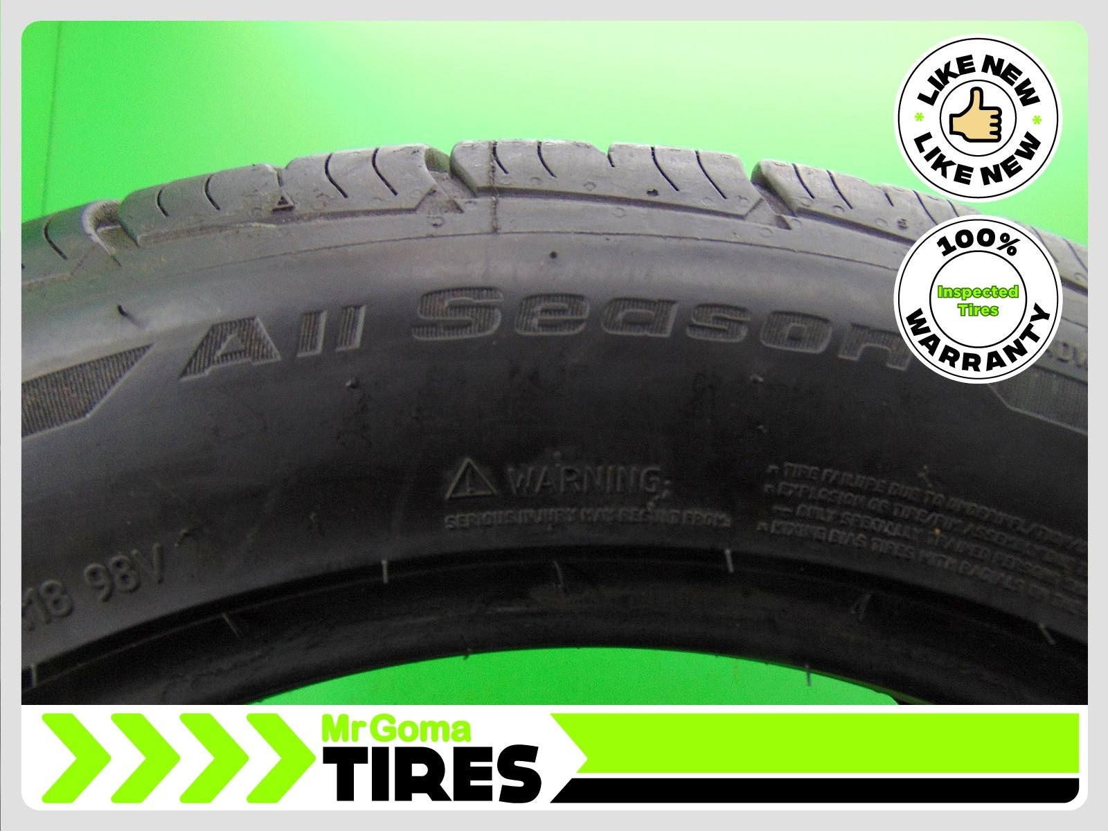 1 225/55R18 USED TIRE BFGOODRICH ADVANTAGE CONTROL ALL SEASOn 9.6/32 TREAD 98V