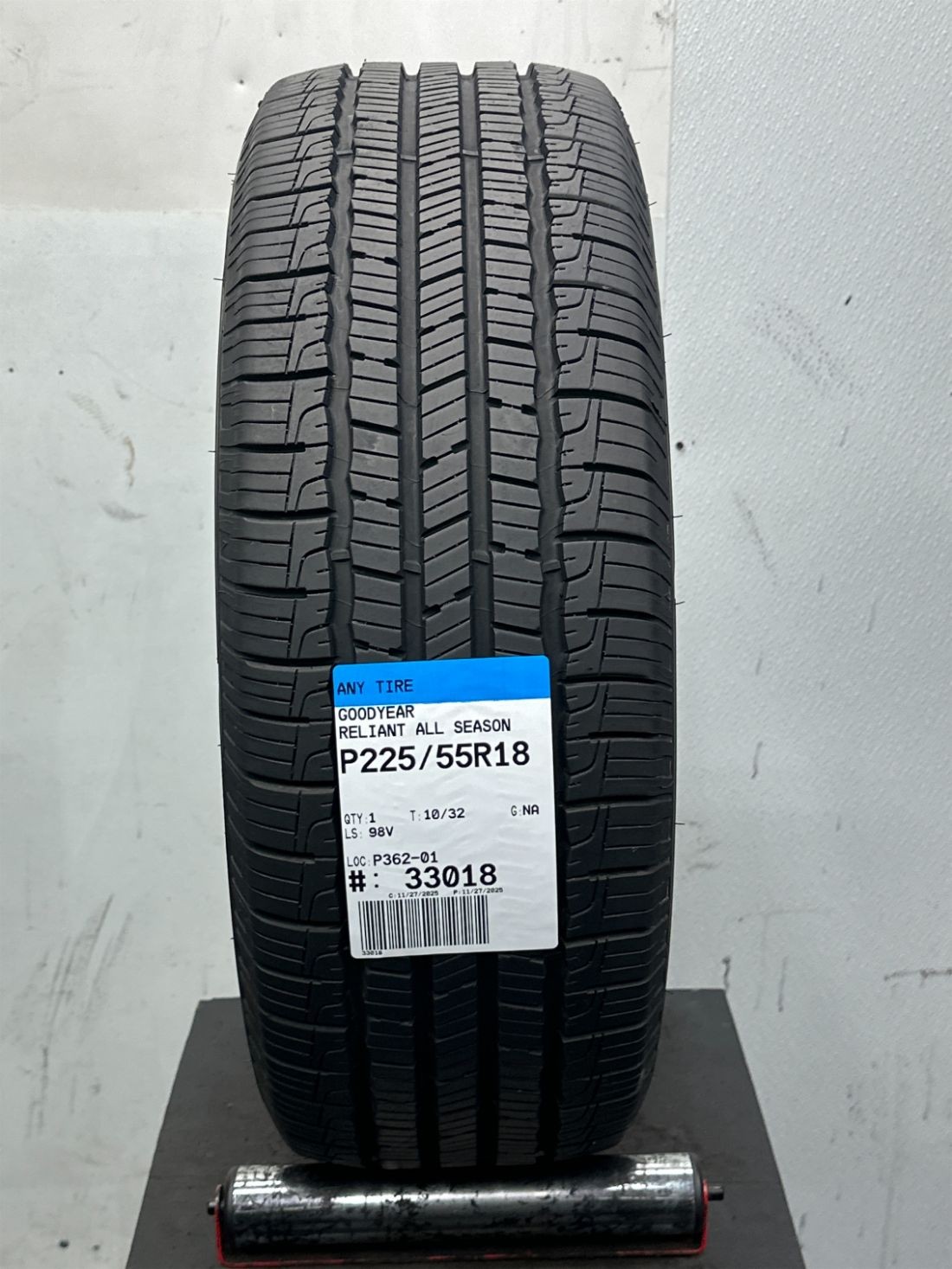 1 Used P225/55R18 Goodyear Reliant All Season 98 V – 10/32