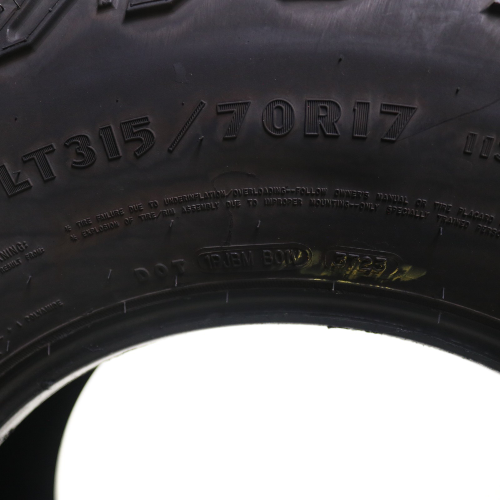 Set of 2 Used LT 315/70R17 Goodyear Wrangler Territory MT – 113/110S 8.5-9.5/32