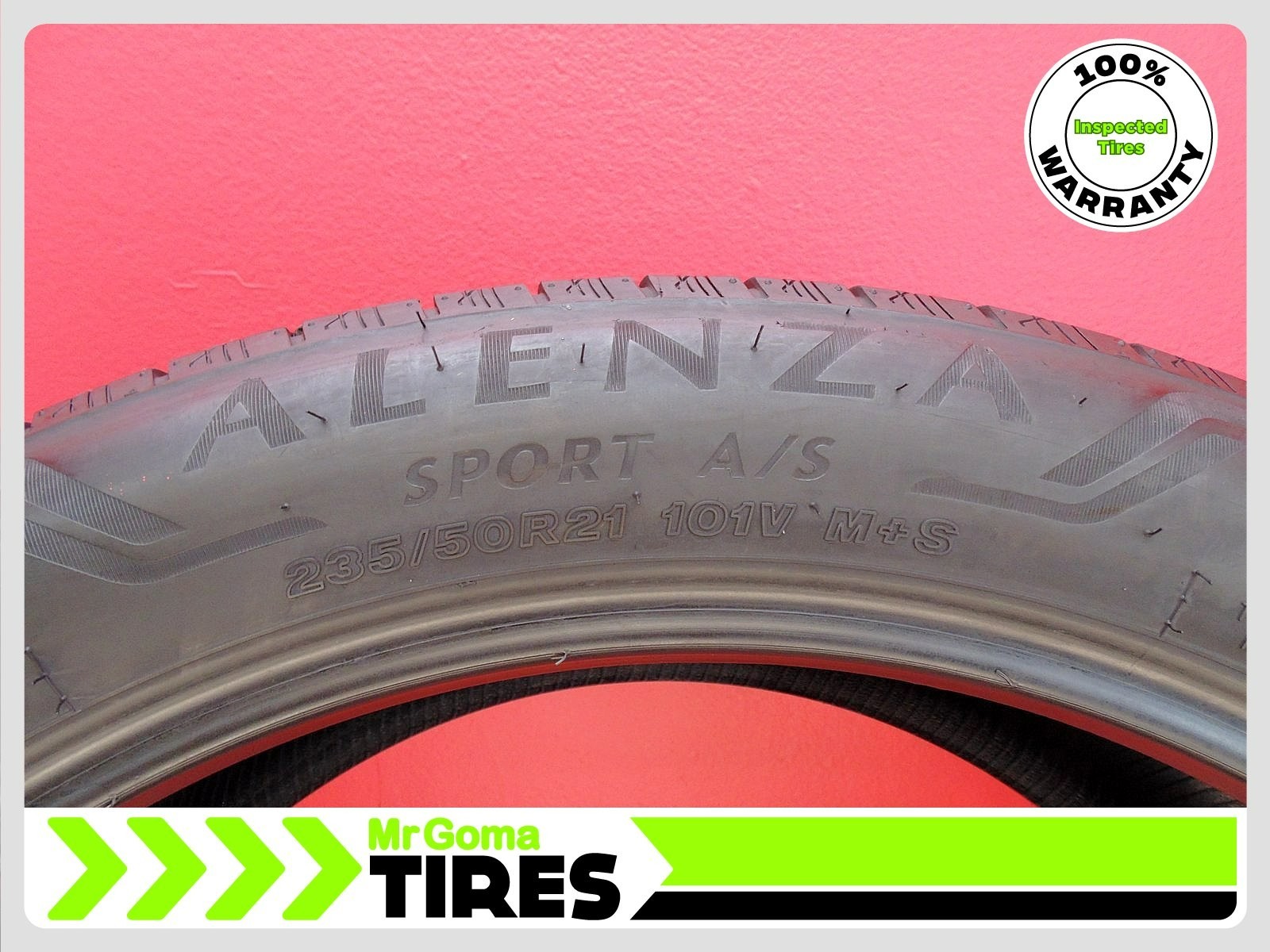 4 BRIDGESTONE ALENZA SPORT A/S 235/50R21 USED TIRES 7.2/32 TREAD 101V 2355021